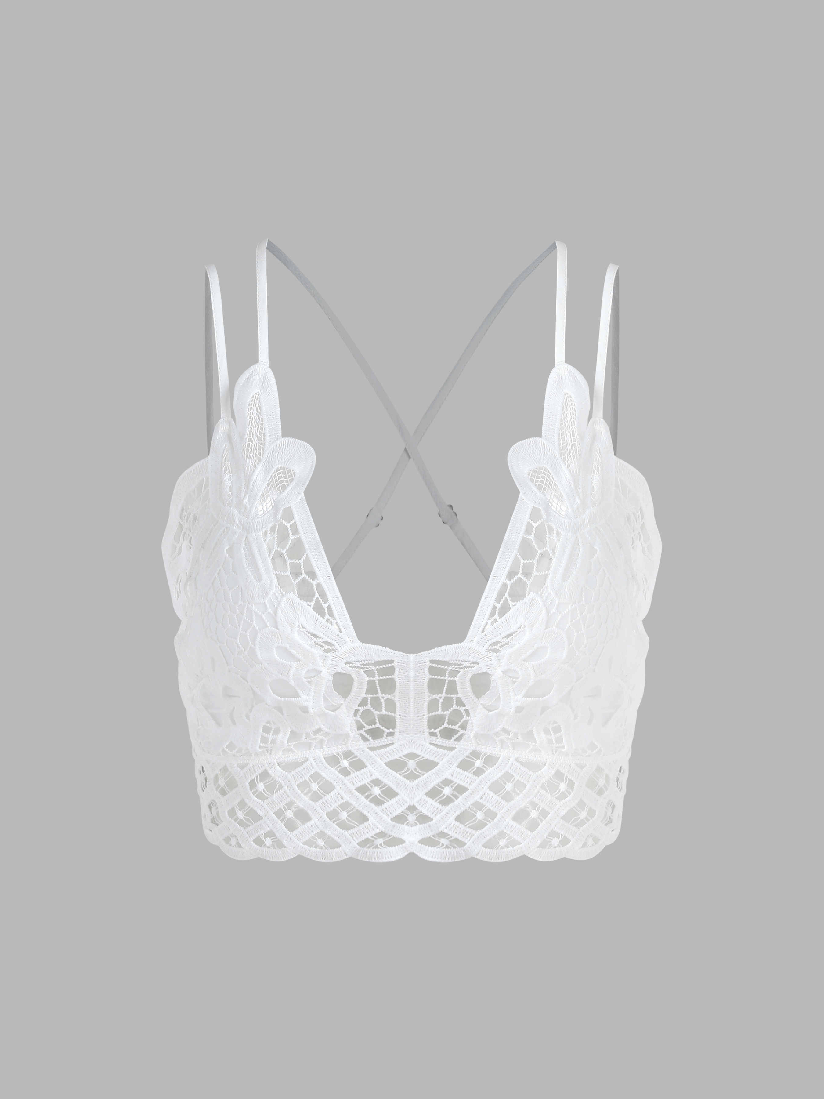 Lace Shirred Crop Tank Top Cider