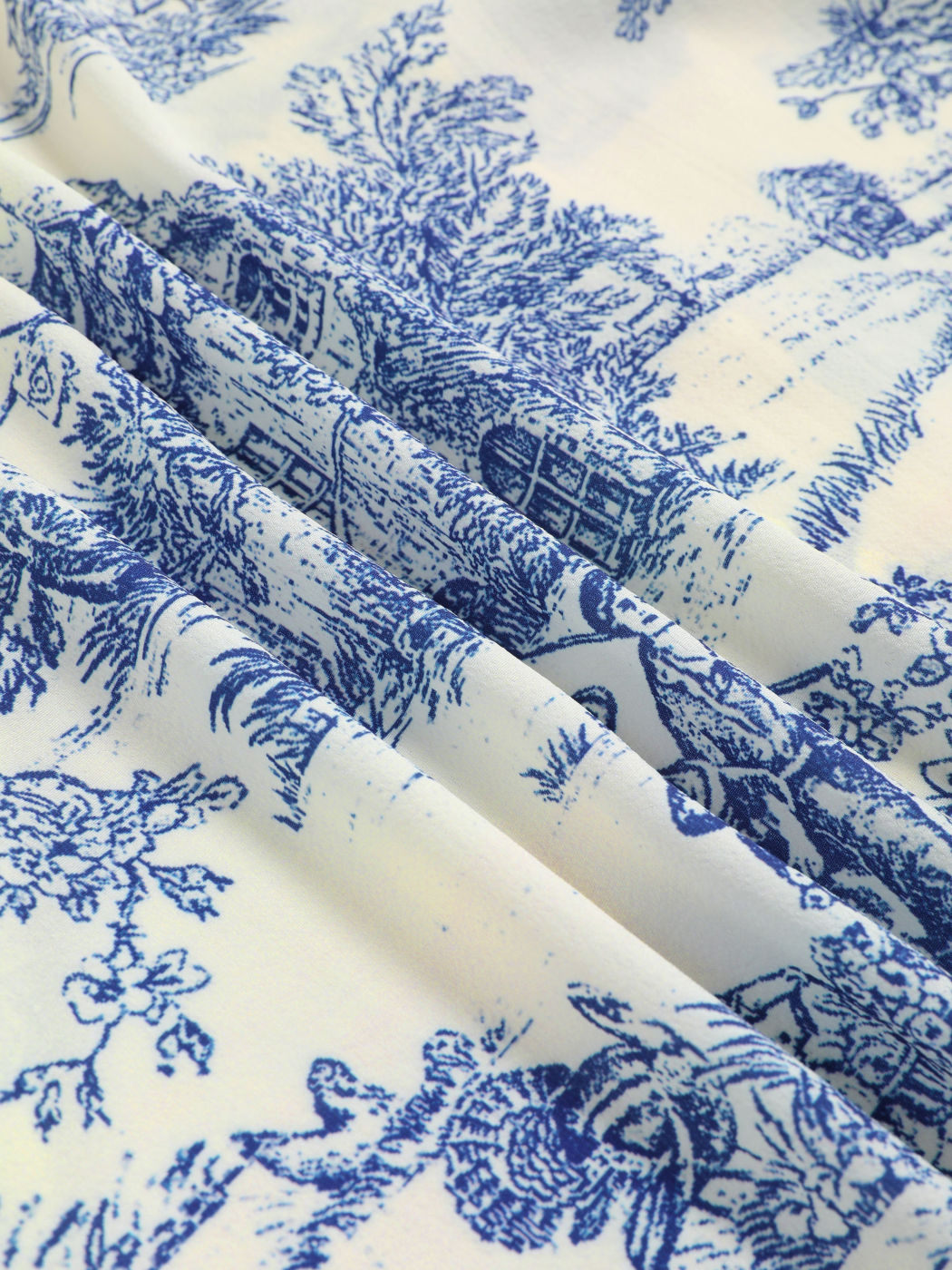 Toile de Jouy Minikleid mit Knöpfen