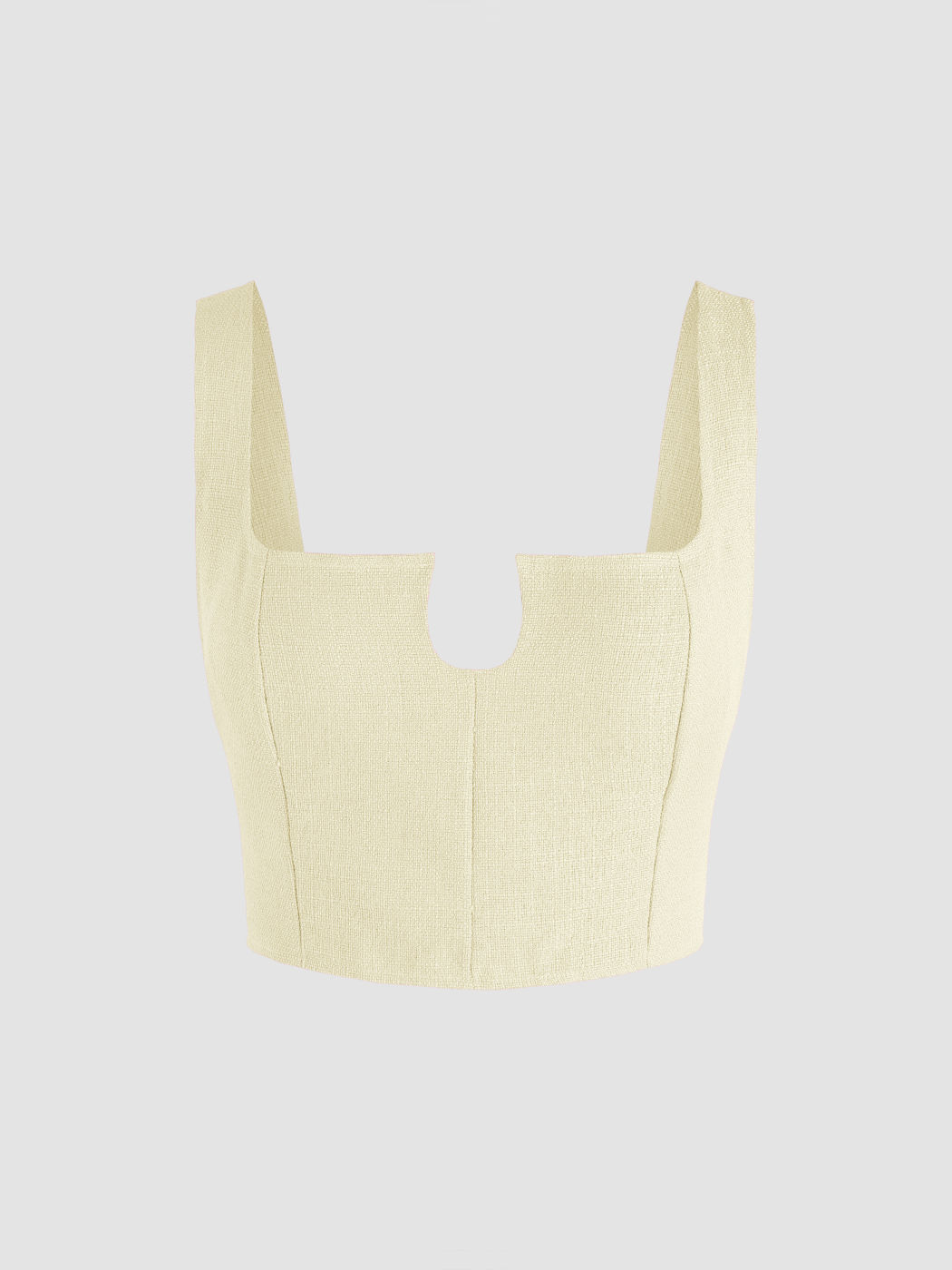 Einfarbiges Ausschnitt-Crop-Tank-Top