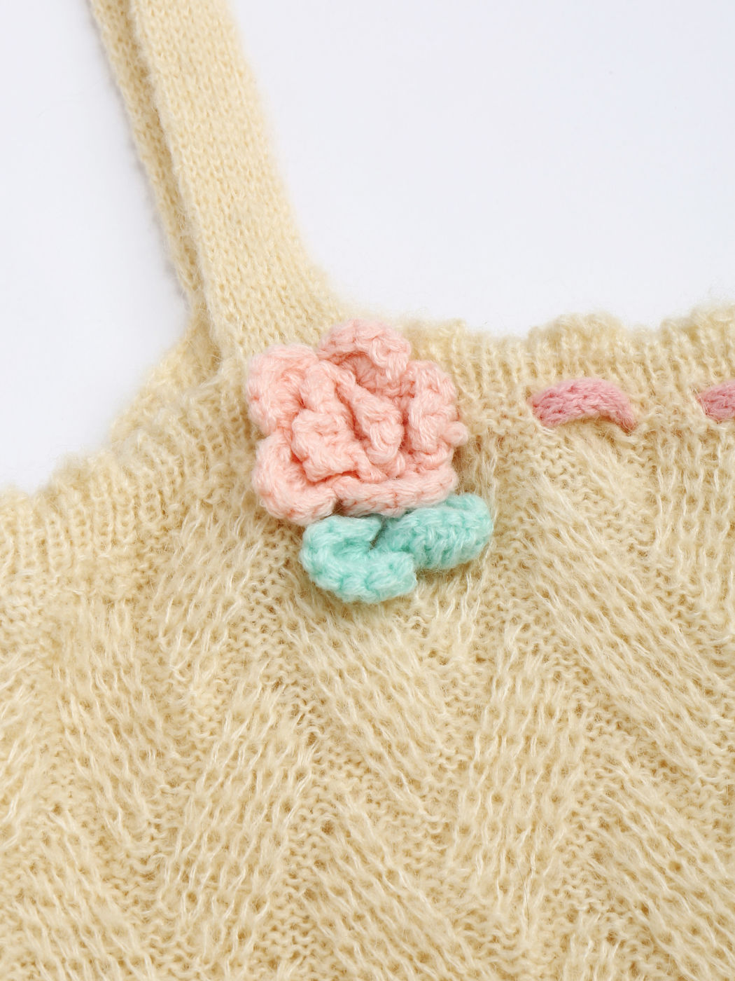 Wool-blend Flower Knit Tank Top