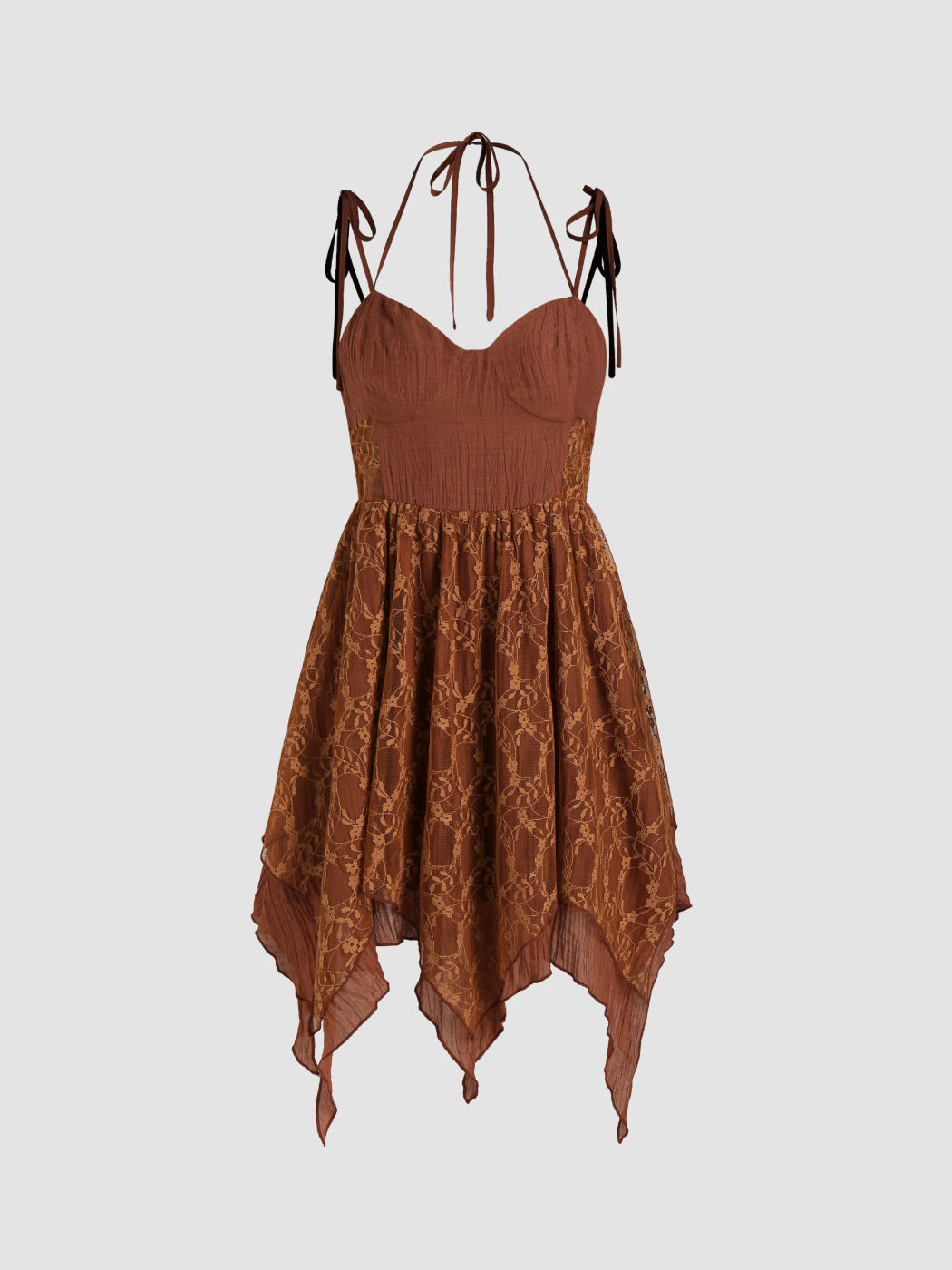 Lace Pattern Patchwork Midi Dress