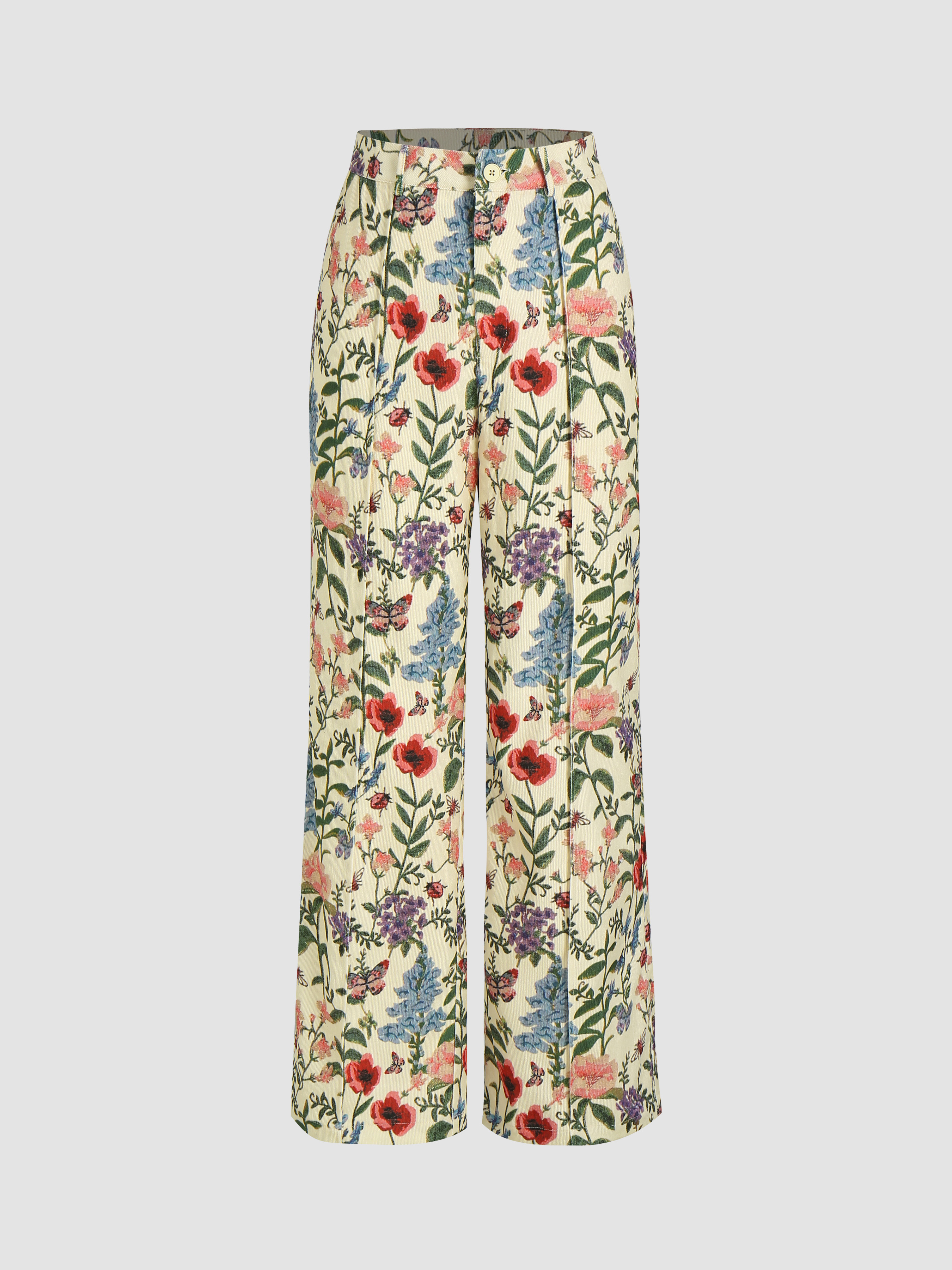 Floral Print Long Trousers - Cider