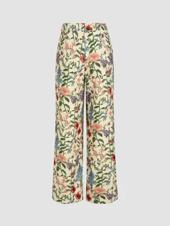 Floral Print Weite Hosen