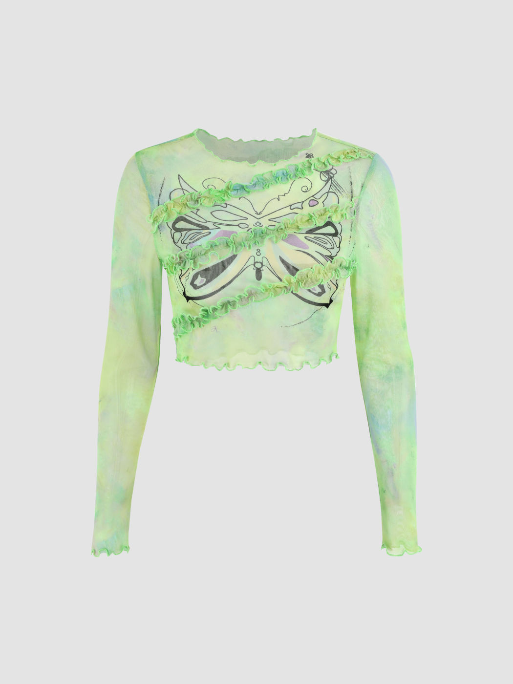 Schmetterlings-Rüsche-T-Shirt
