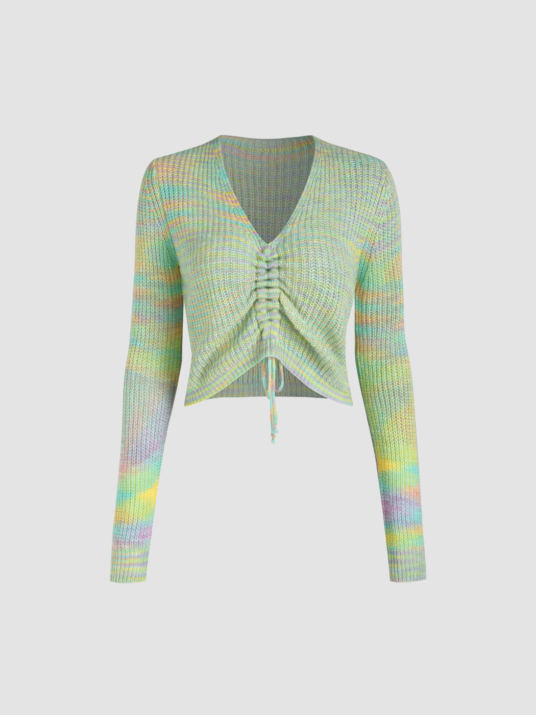 Strickoberteil mit Regenbogenstreifen