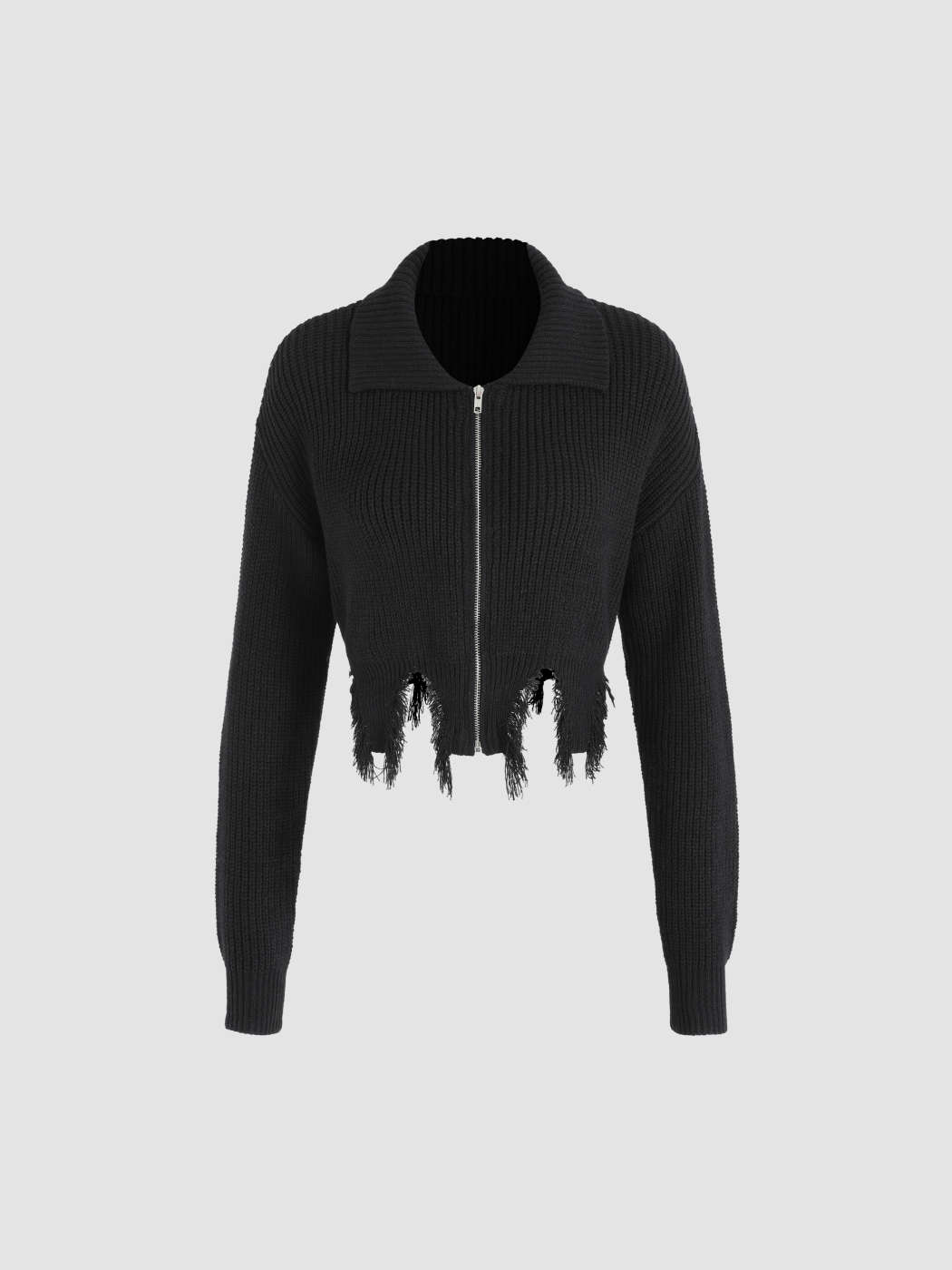 Outerwear Fringe Trim Solid Cardigan Ladies Fringe Coat Women Faux