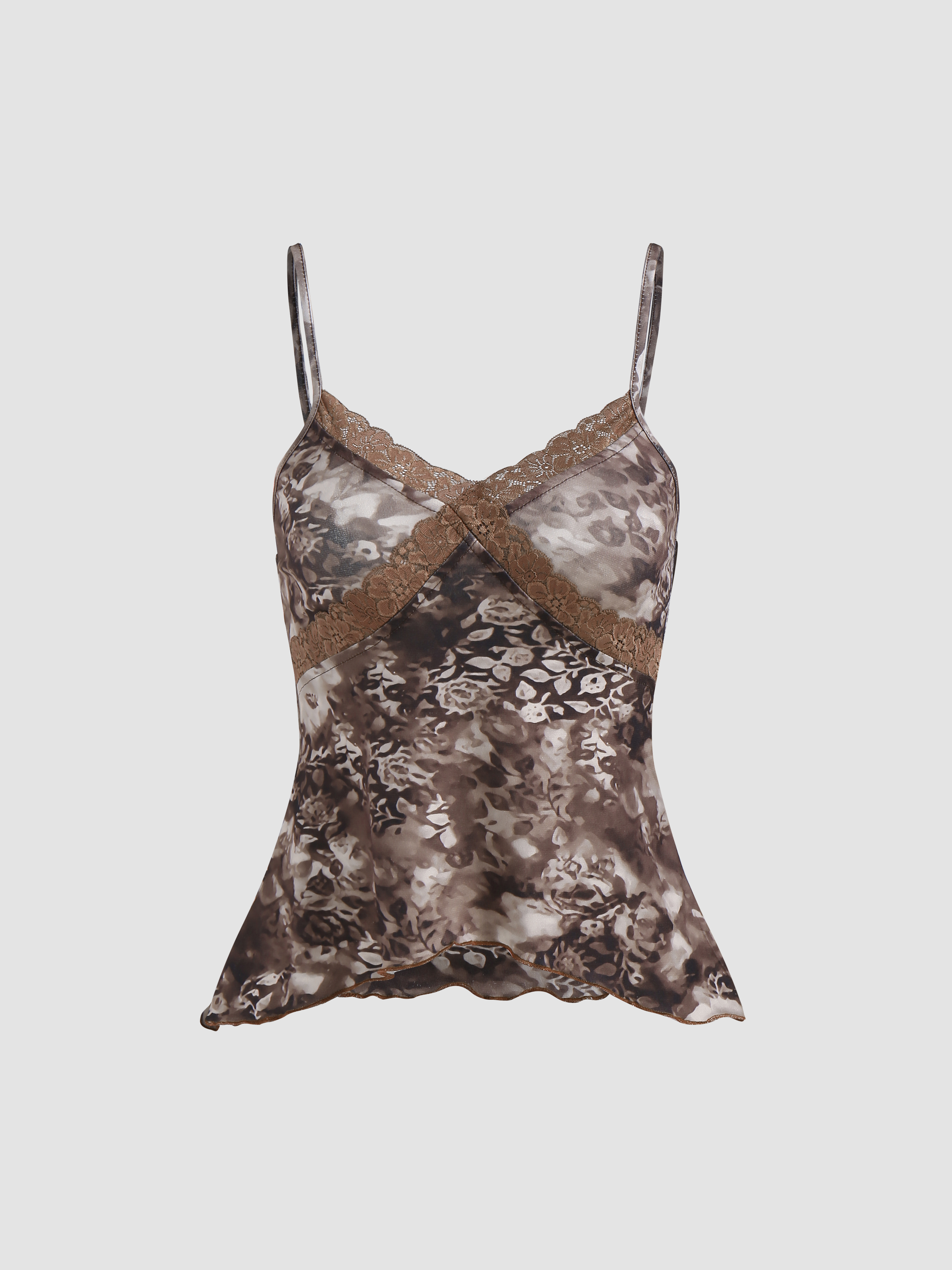 Lace Floral Tank Top For