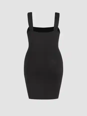 Solid Minikleid mit Rüschen Kurve & Plus
