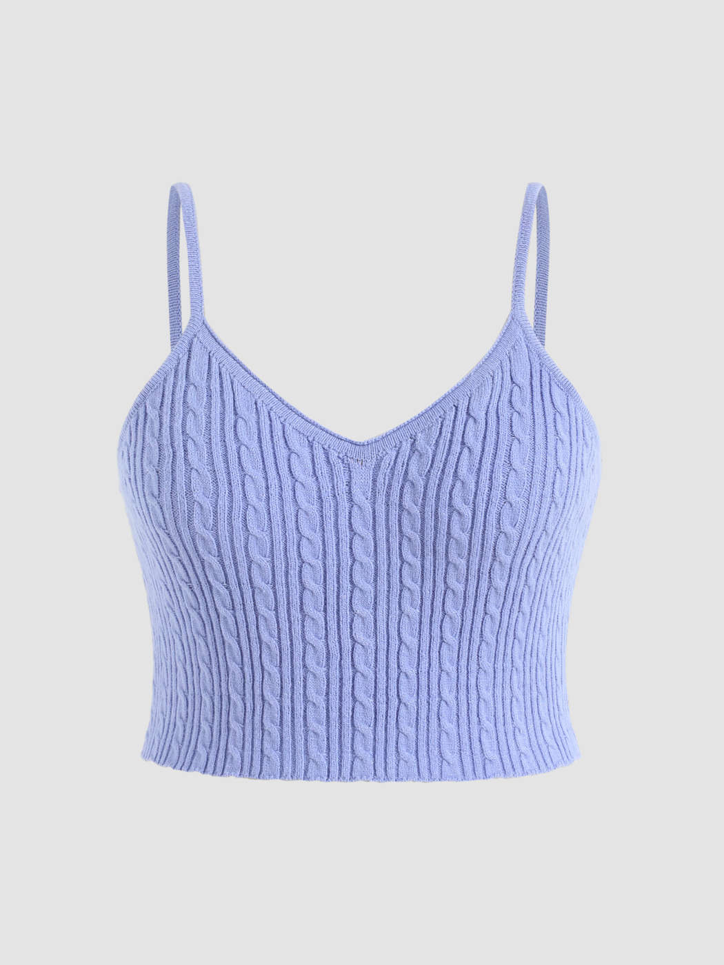 Solid Cable Knit Tank Top Curve & Plus - Cider