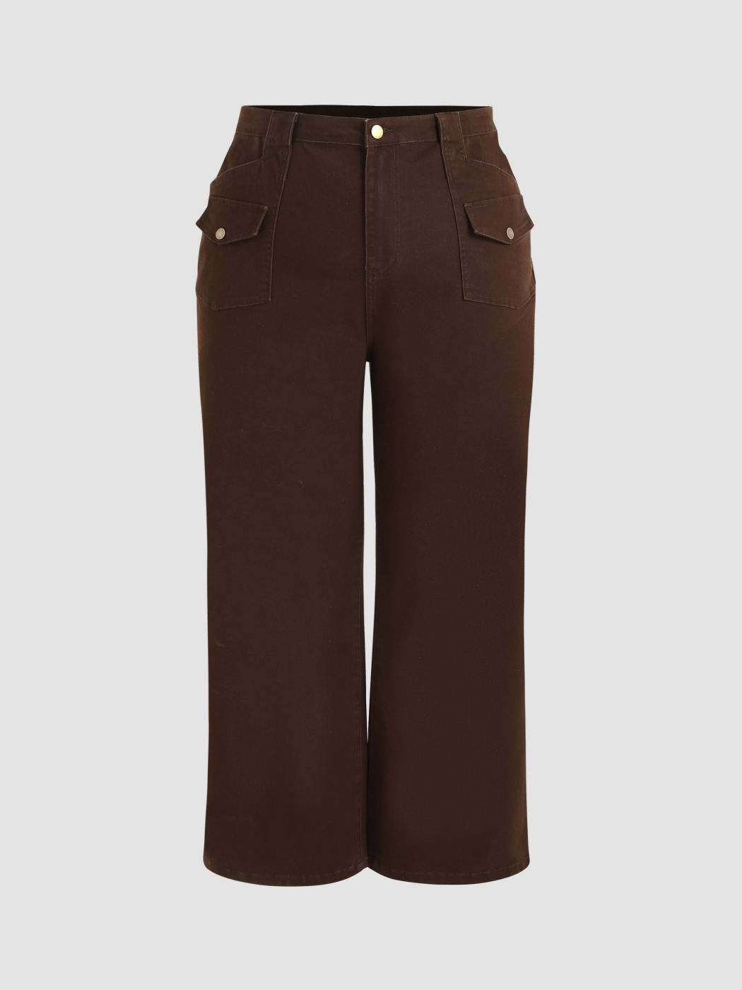 Retro Braune Denim Gerade Beine Hosen Kurve & Plus