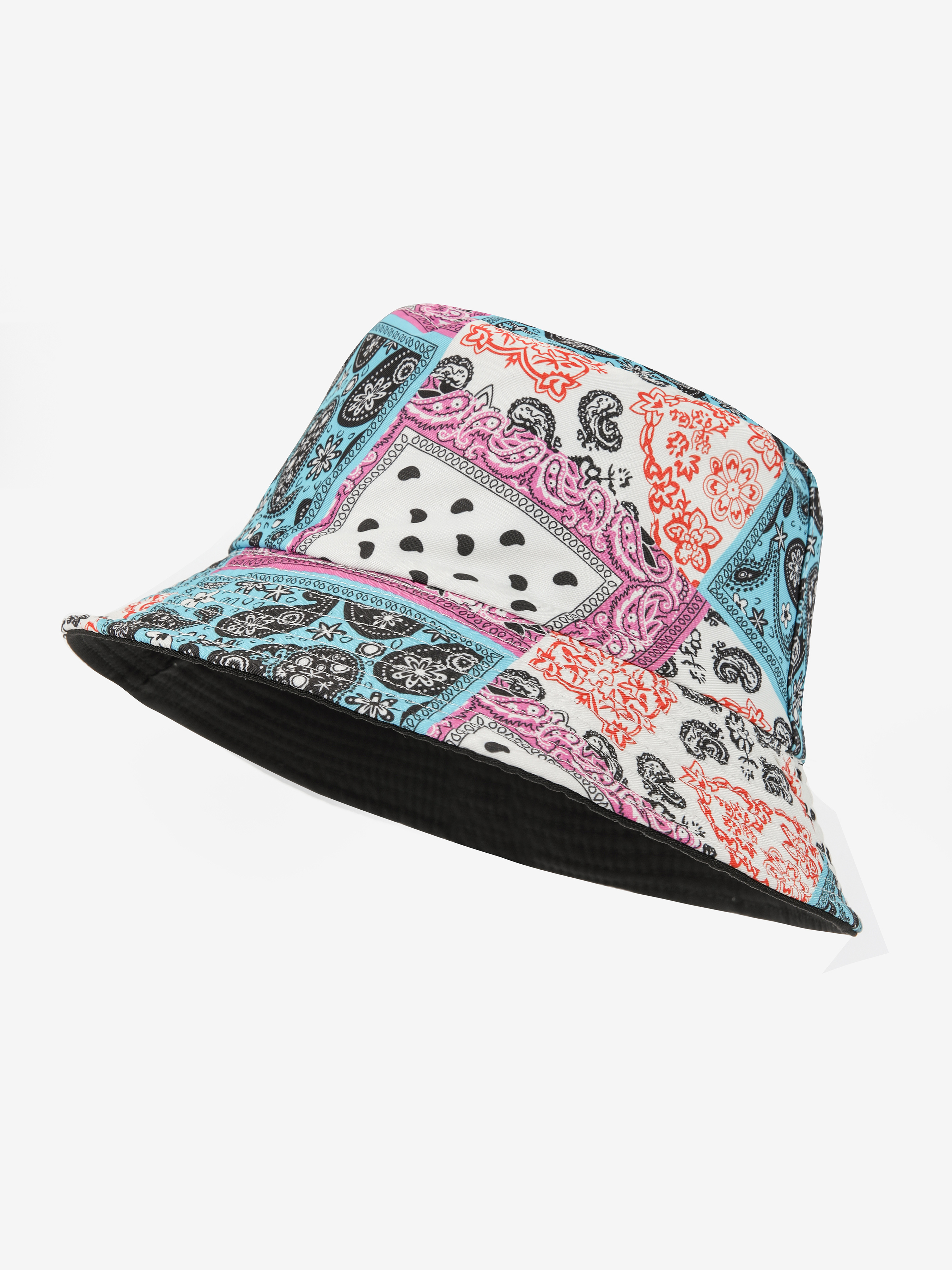 Contrast Paisley Floral Hat