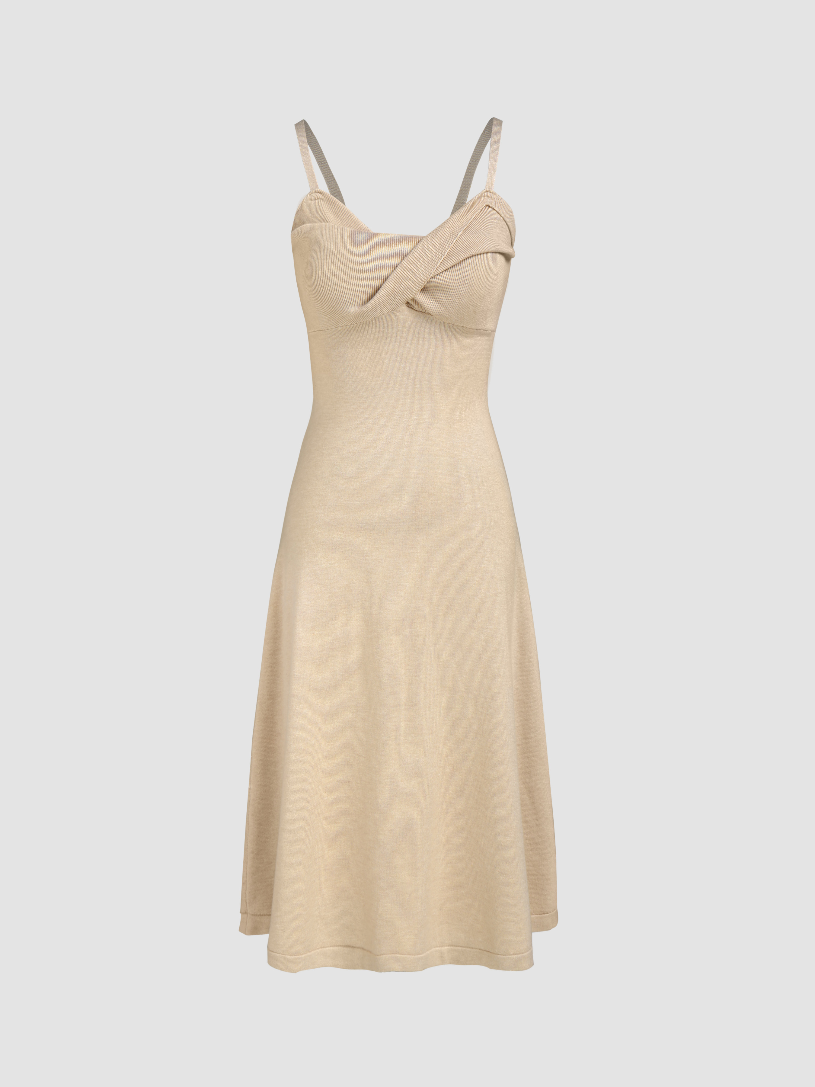 Knit Solid Cami Midi Dress Cider