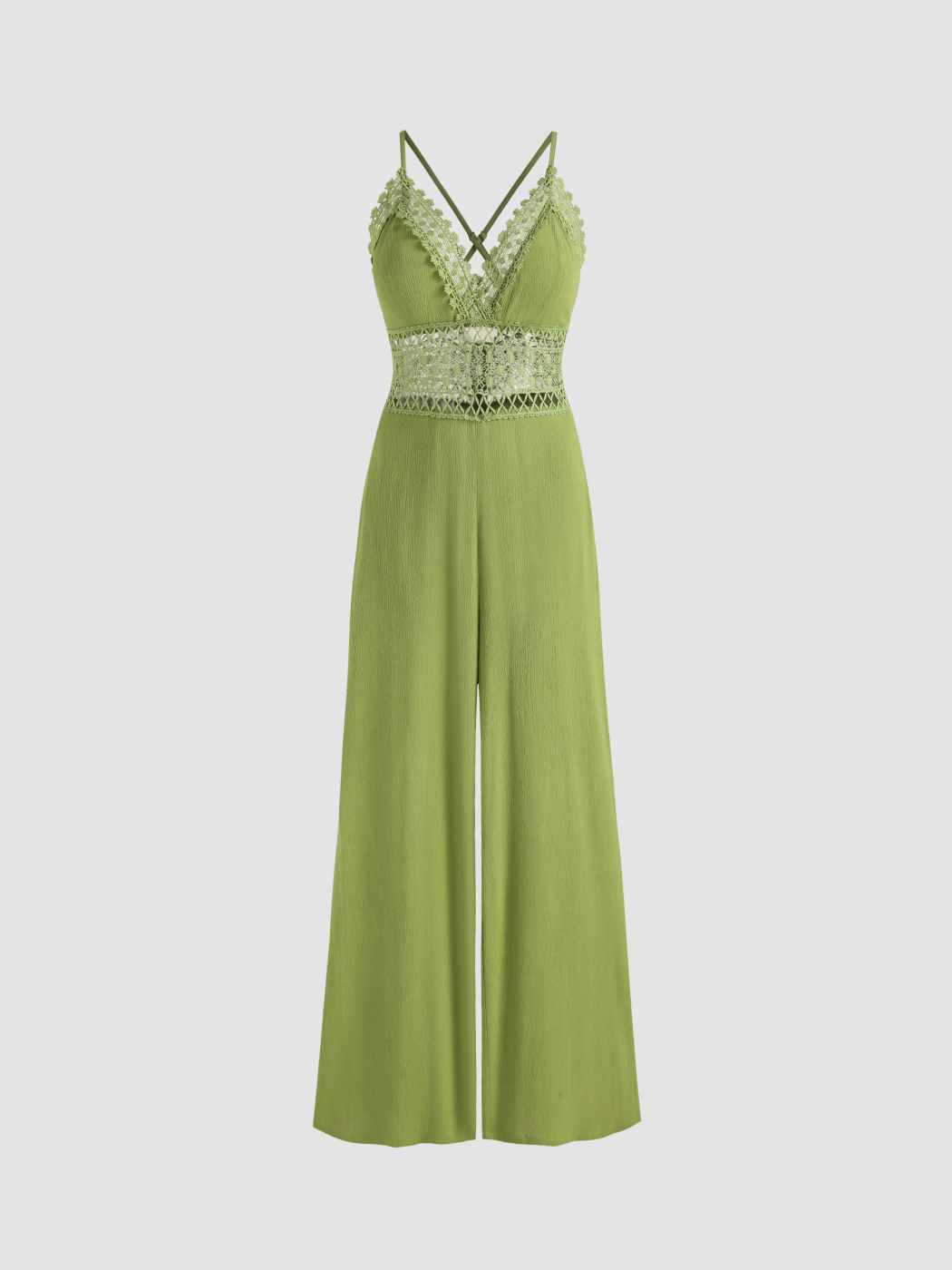 Texture Lace Hollow Out Jumpsuit