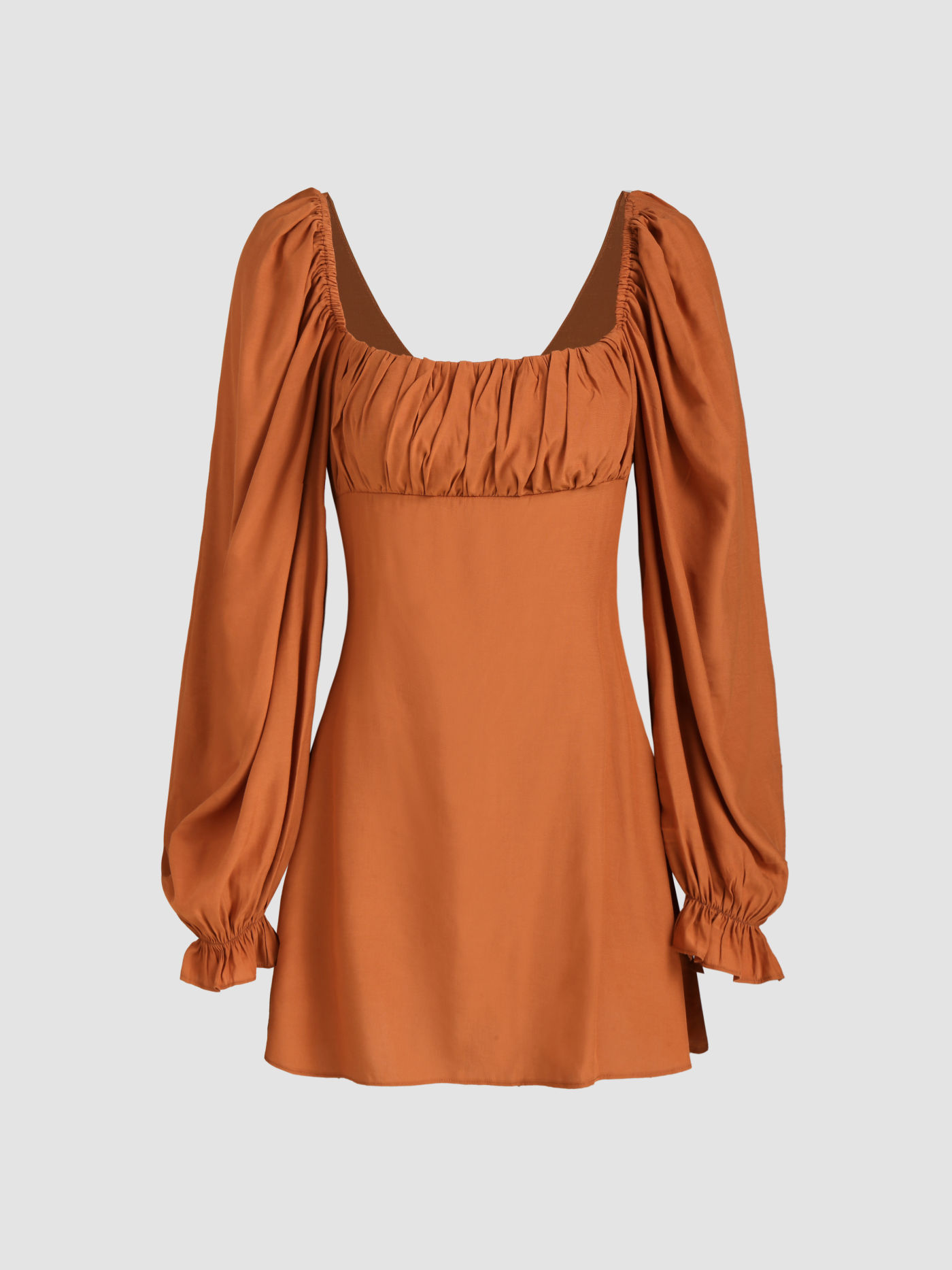 Long Sleeve Mini Ruched Dress