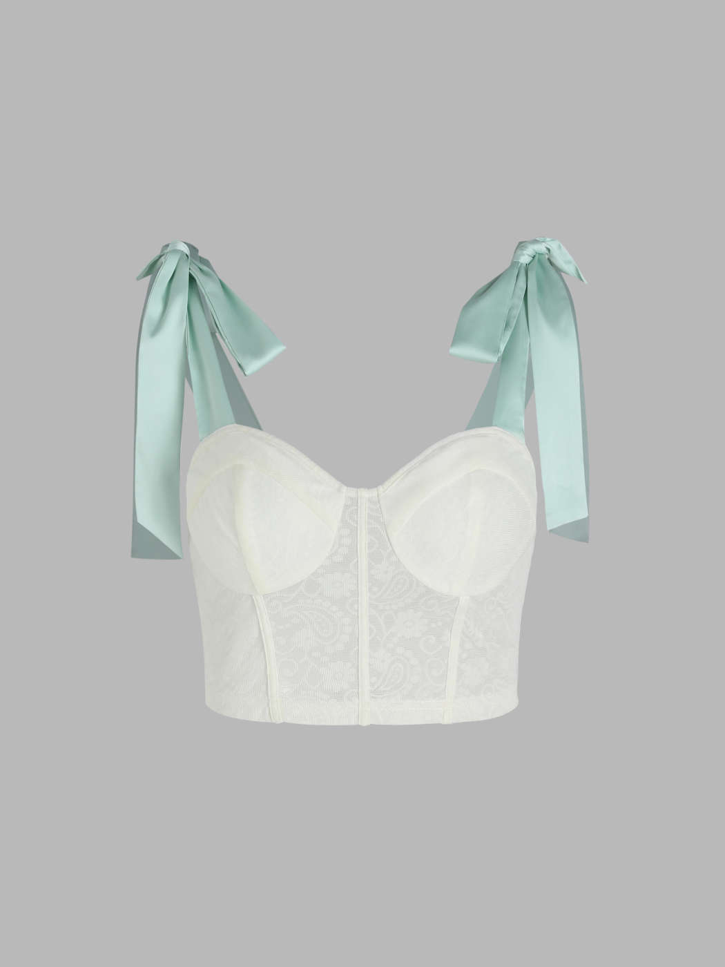 Tie Shoulder Lace Corset Top For Exhibition Vacation