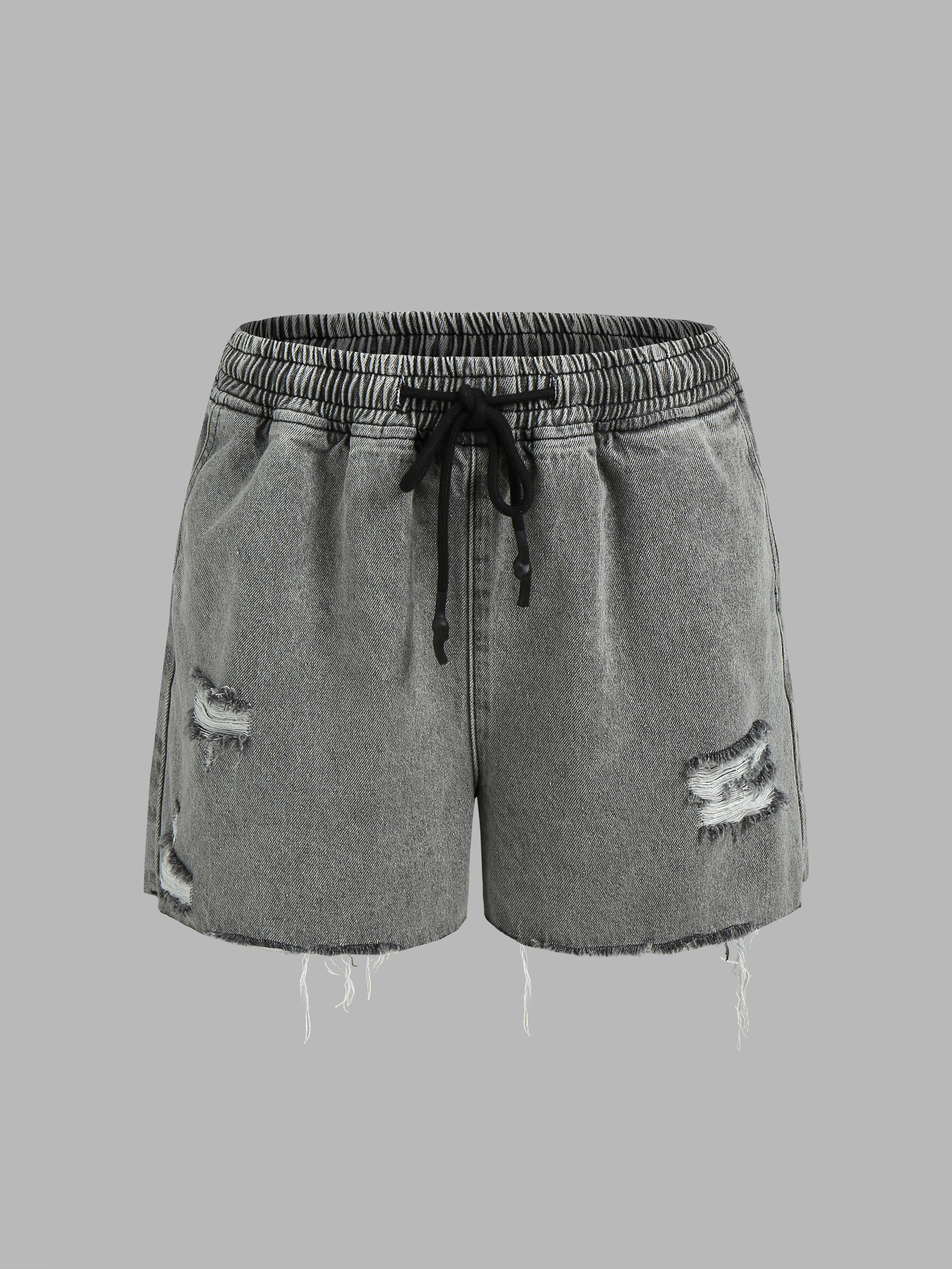 Ripped Denim Shorts Cider