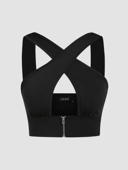 Mandarin Collar Ruched Split Top