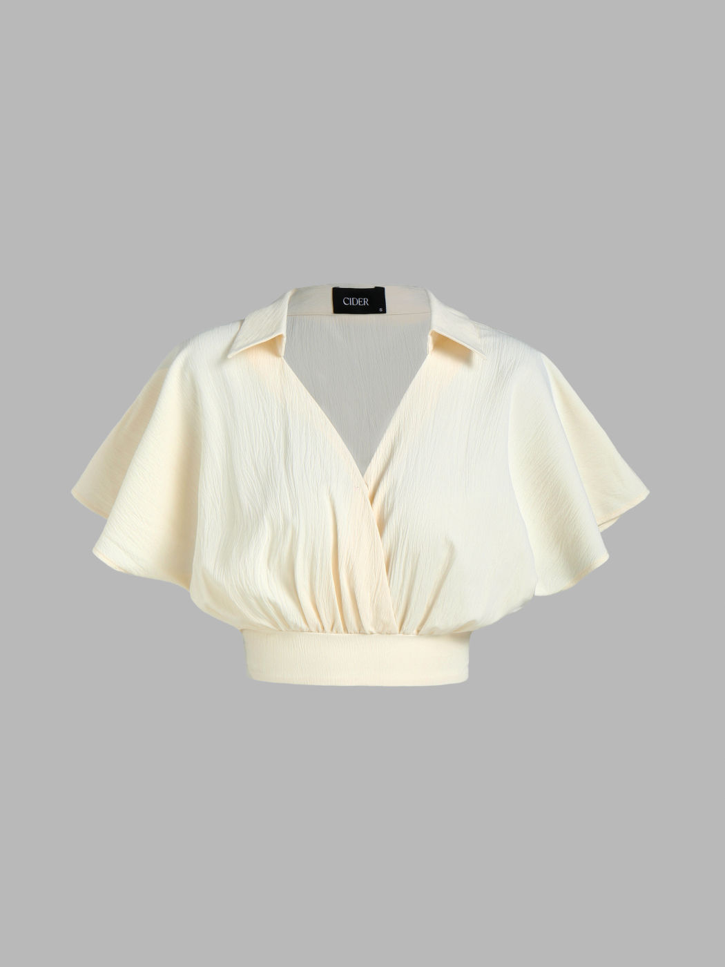 Feste Rüschenkragen Crop Bluse