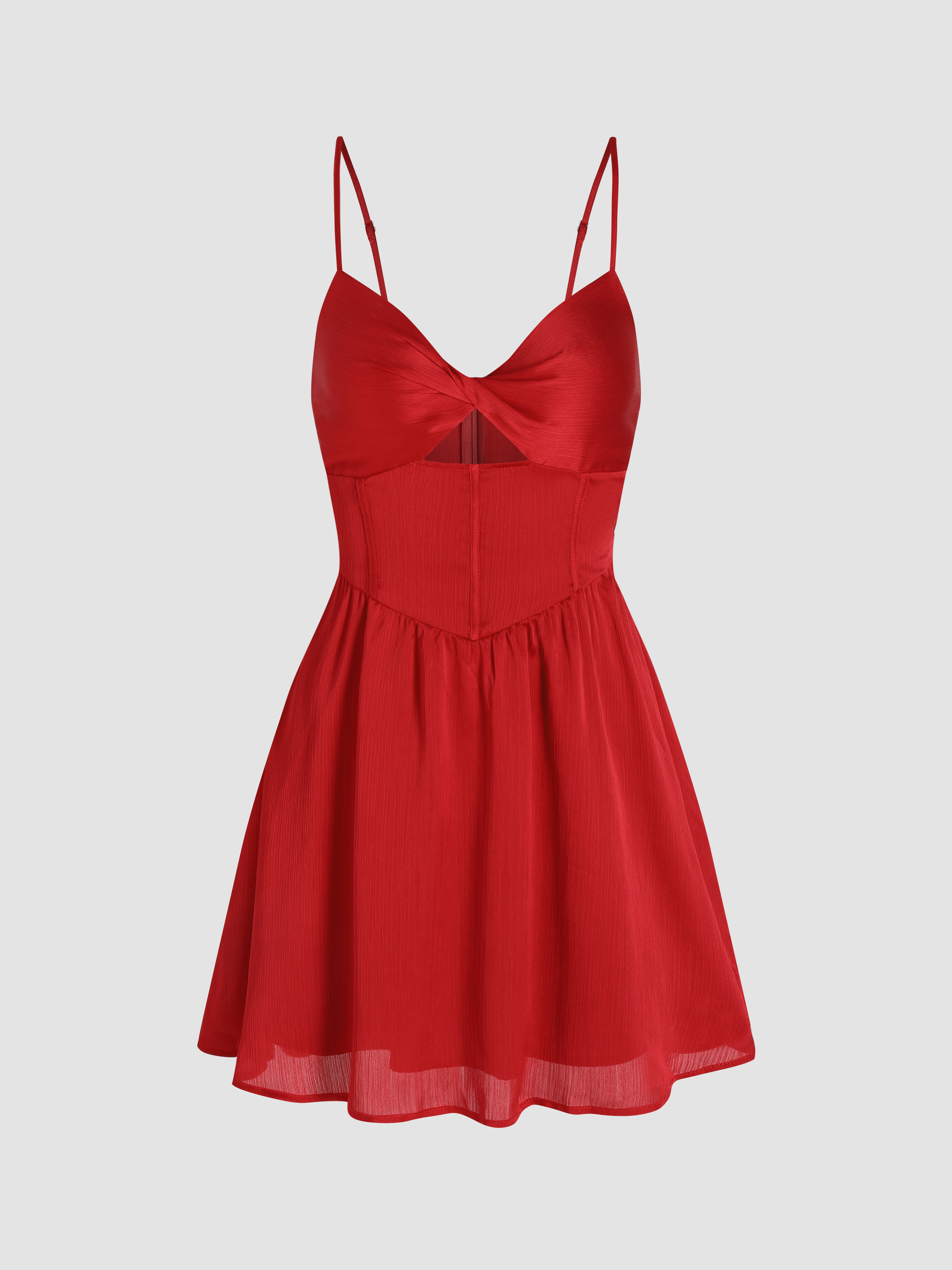 Twisted Cut Out Mesh Mini Dress Cider