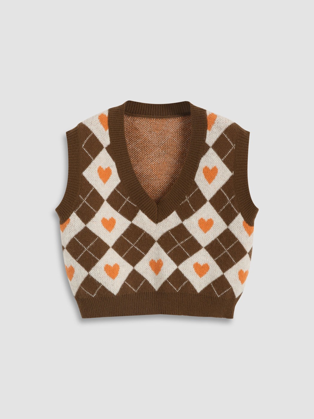Argyle-Herz-Pullover-Weste