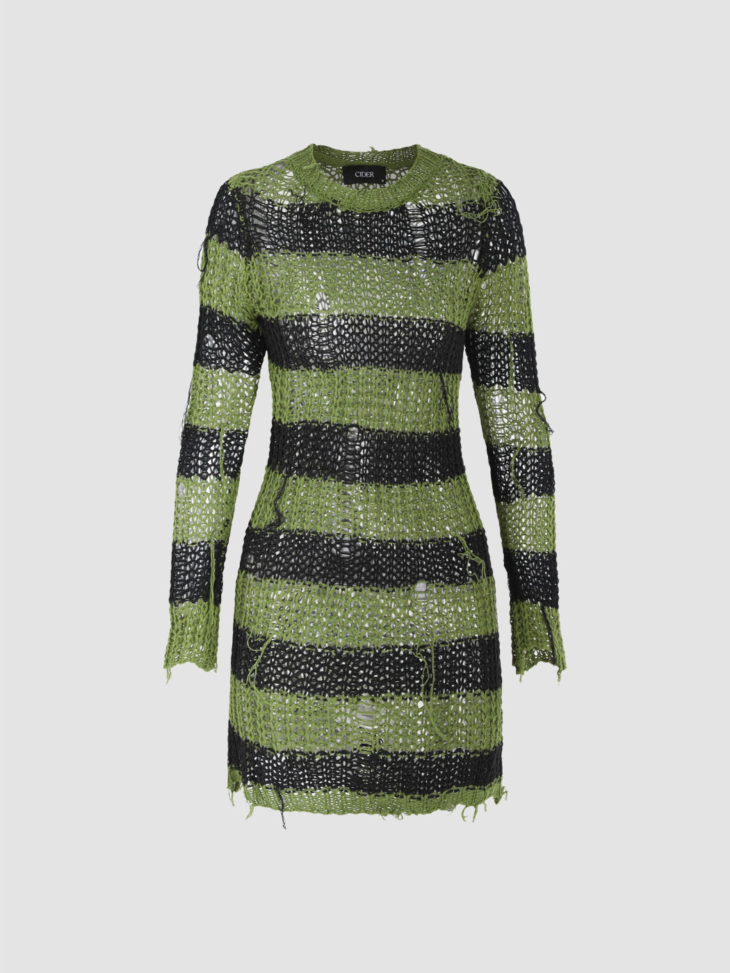 Knit Dark Desire Distressed Long Sleeve Dress