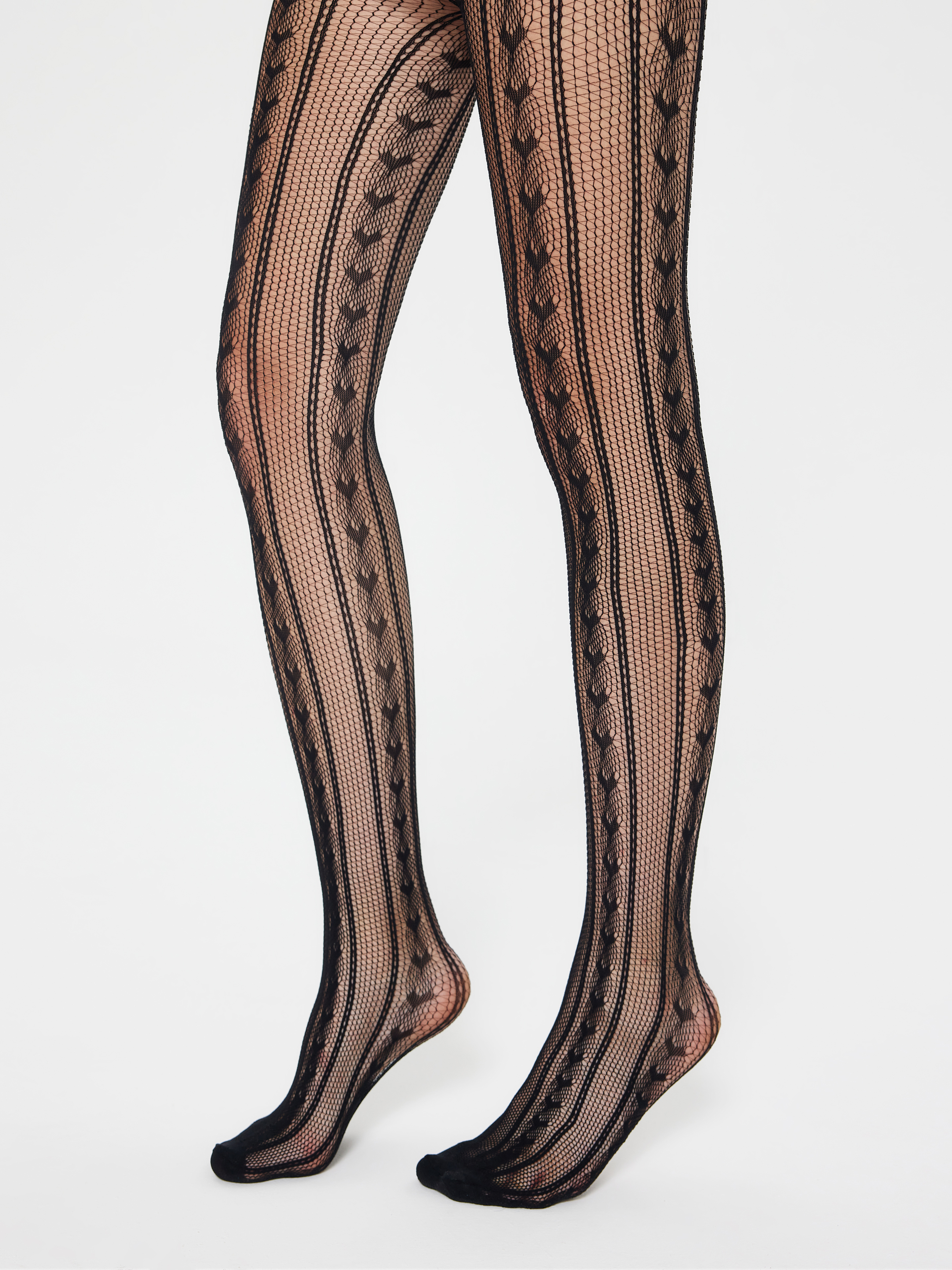 Bow Pattern Tights - Cider
