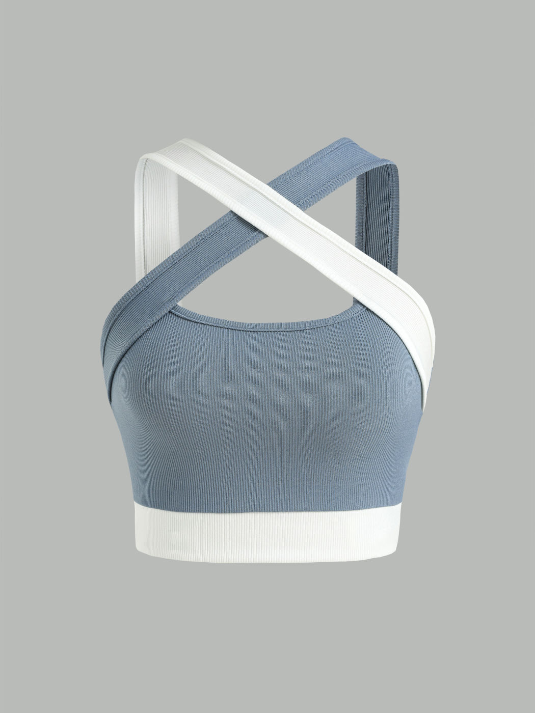 Zweifarbiges geripptes Tanktop mit Flecken