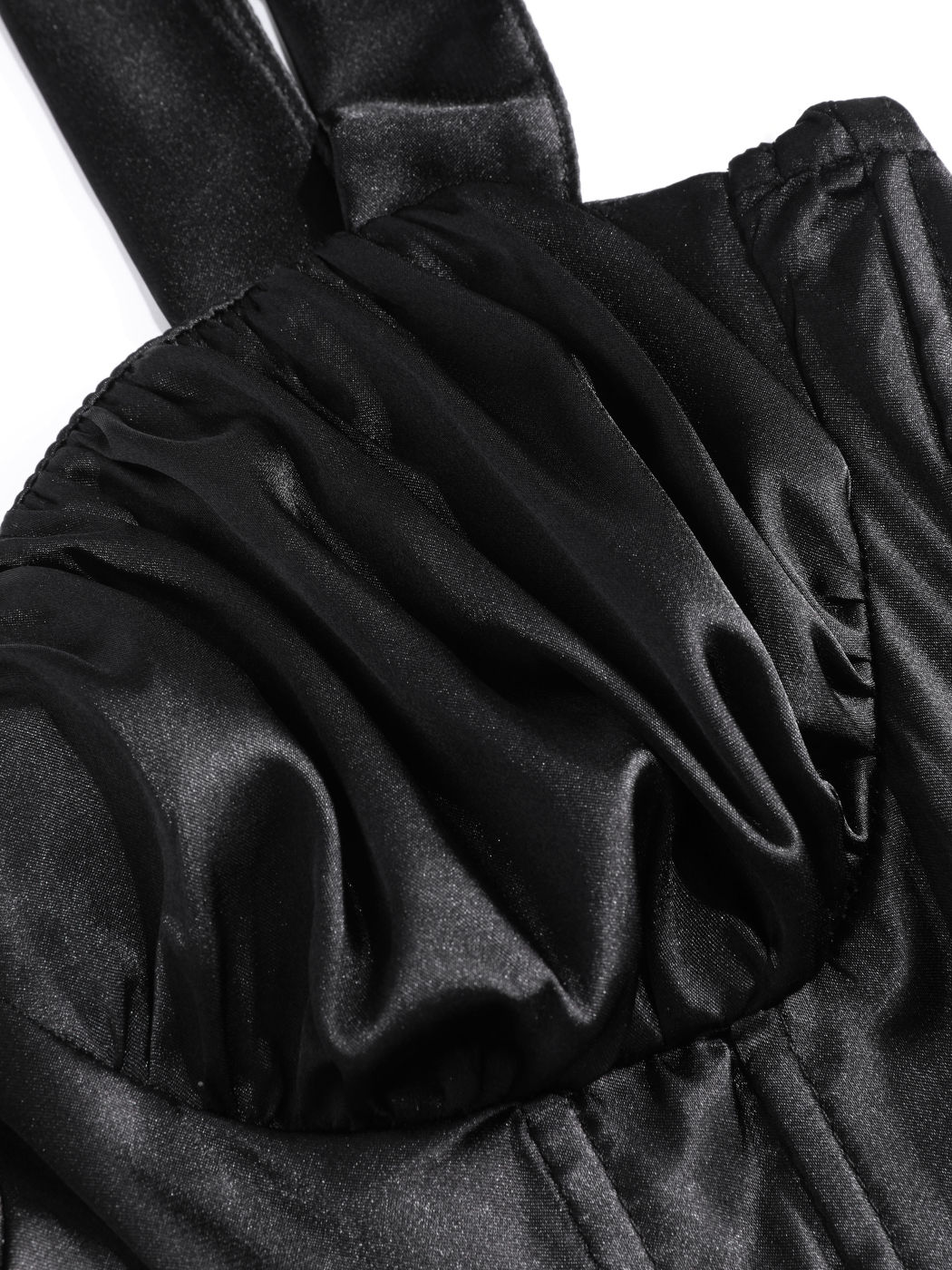 Einfarbiges, gerafftes Minikleid