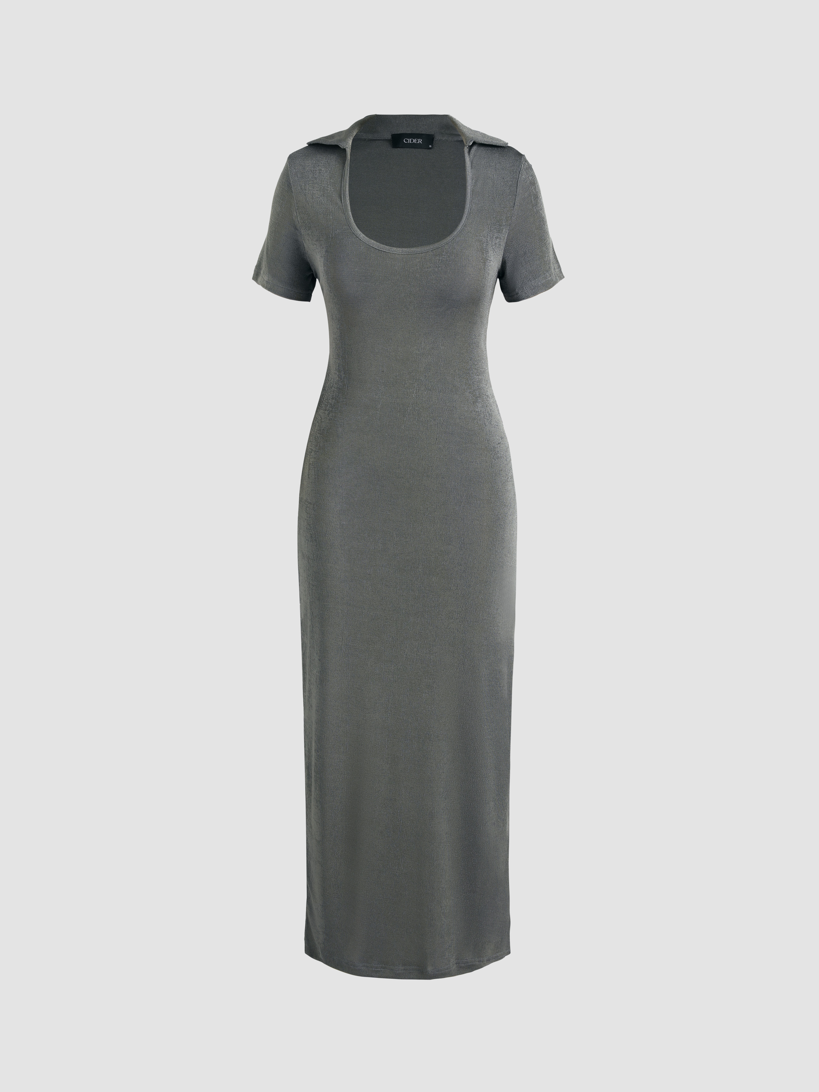 Solid Slit Maxi Dress Cider