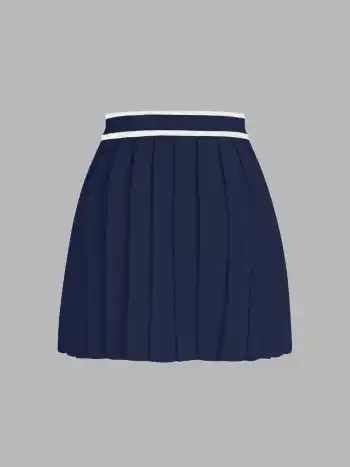 Jupe Plissée Mini en Maille