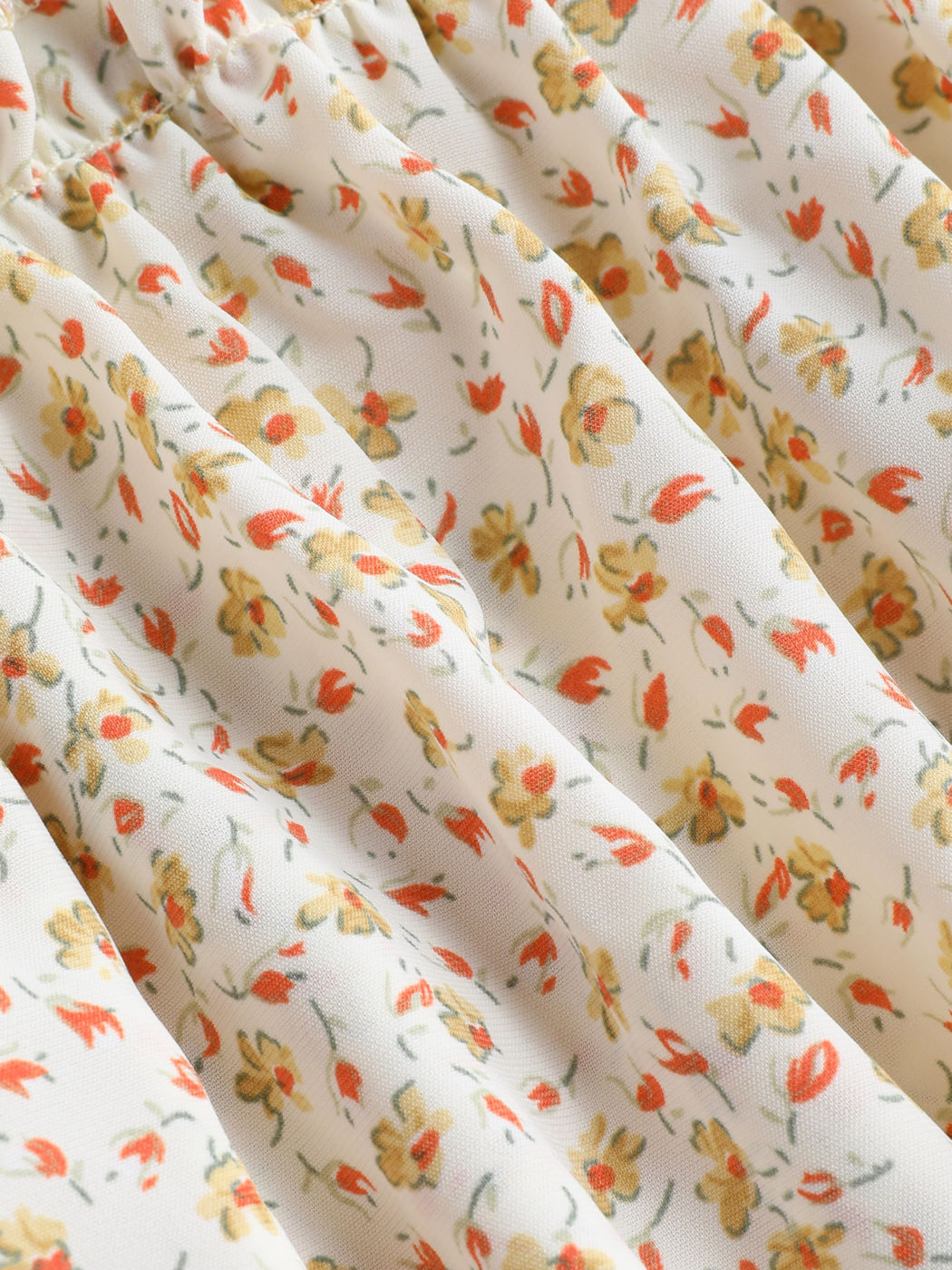 Abgestufter Maxirock mit Blumenmuster und Rüschen