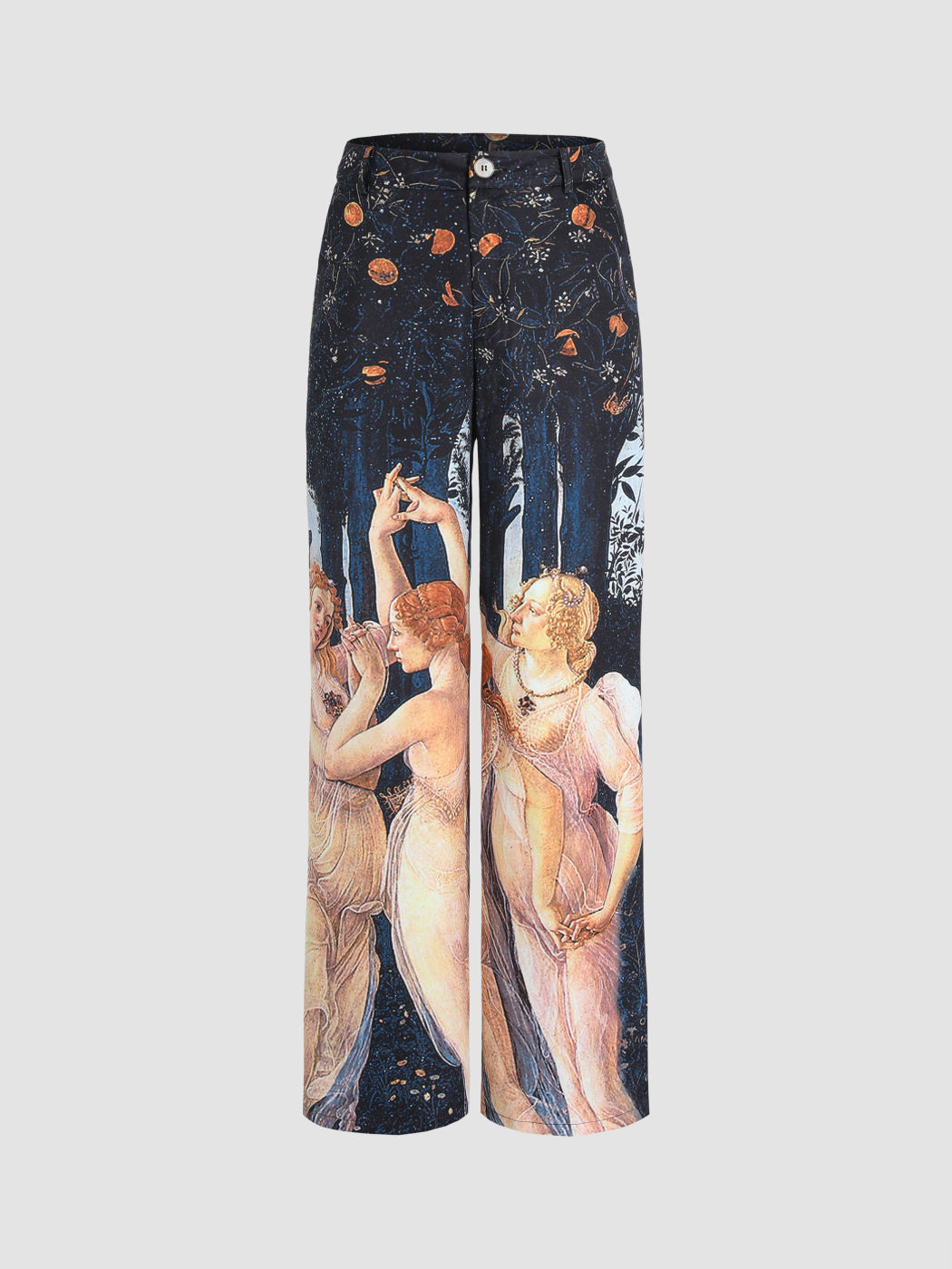 Hose mit geradem Bein im Renaissance-Print