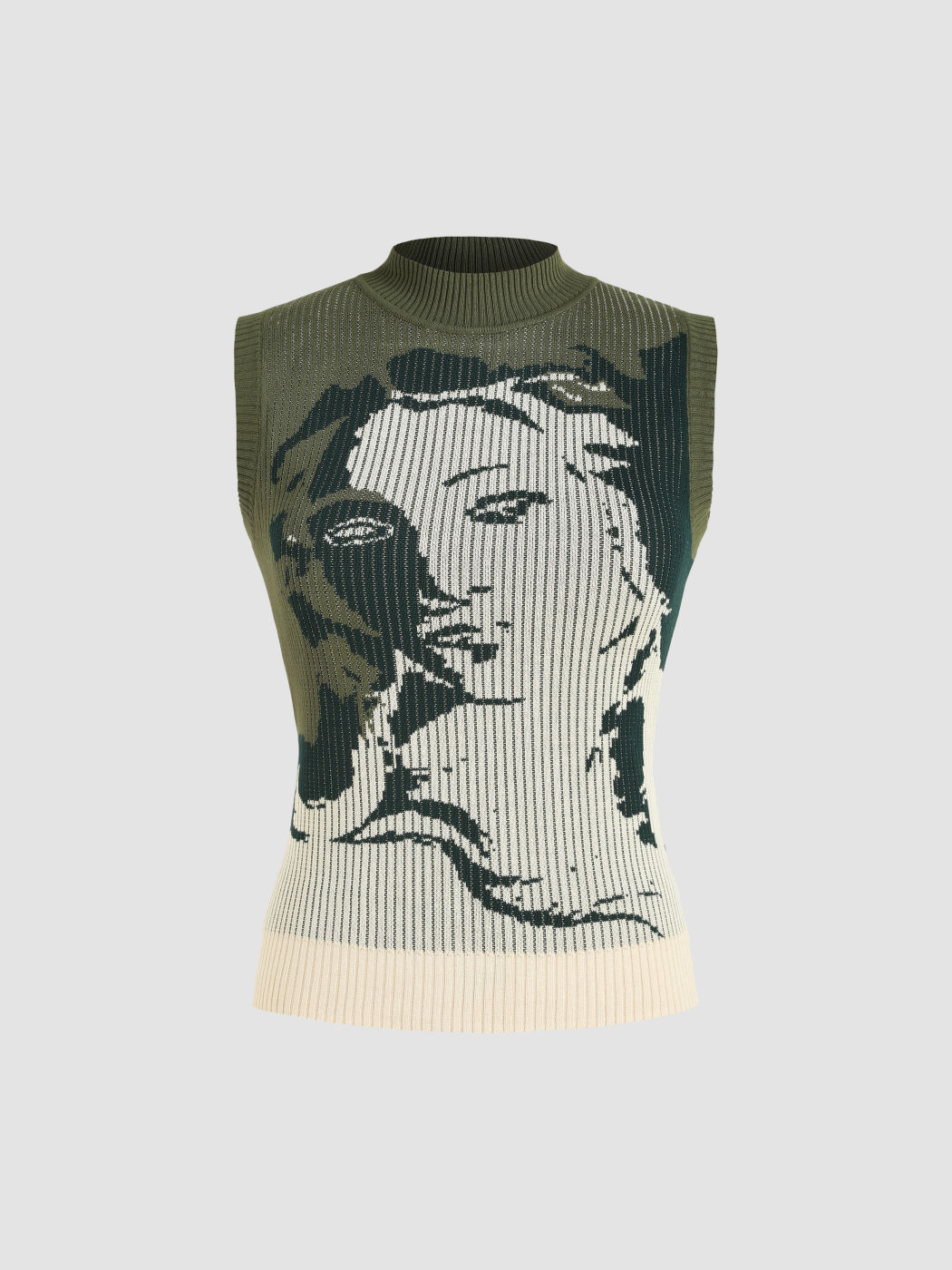 Strick-Tanktop mit Grafikdruck