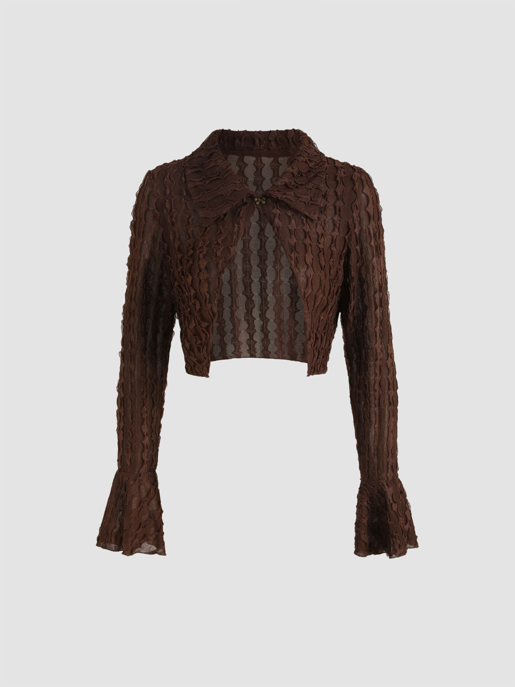 Into Nature Textured Long Sleeve Blouse