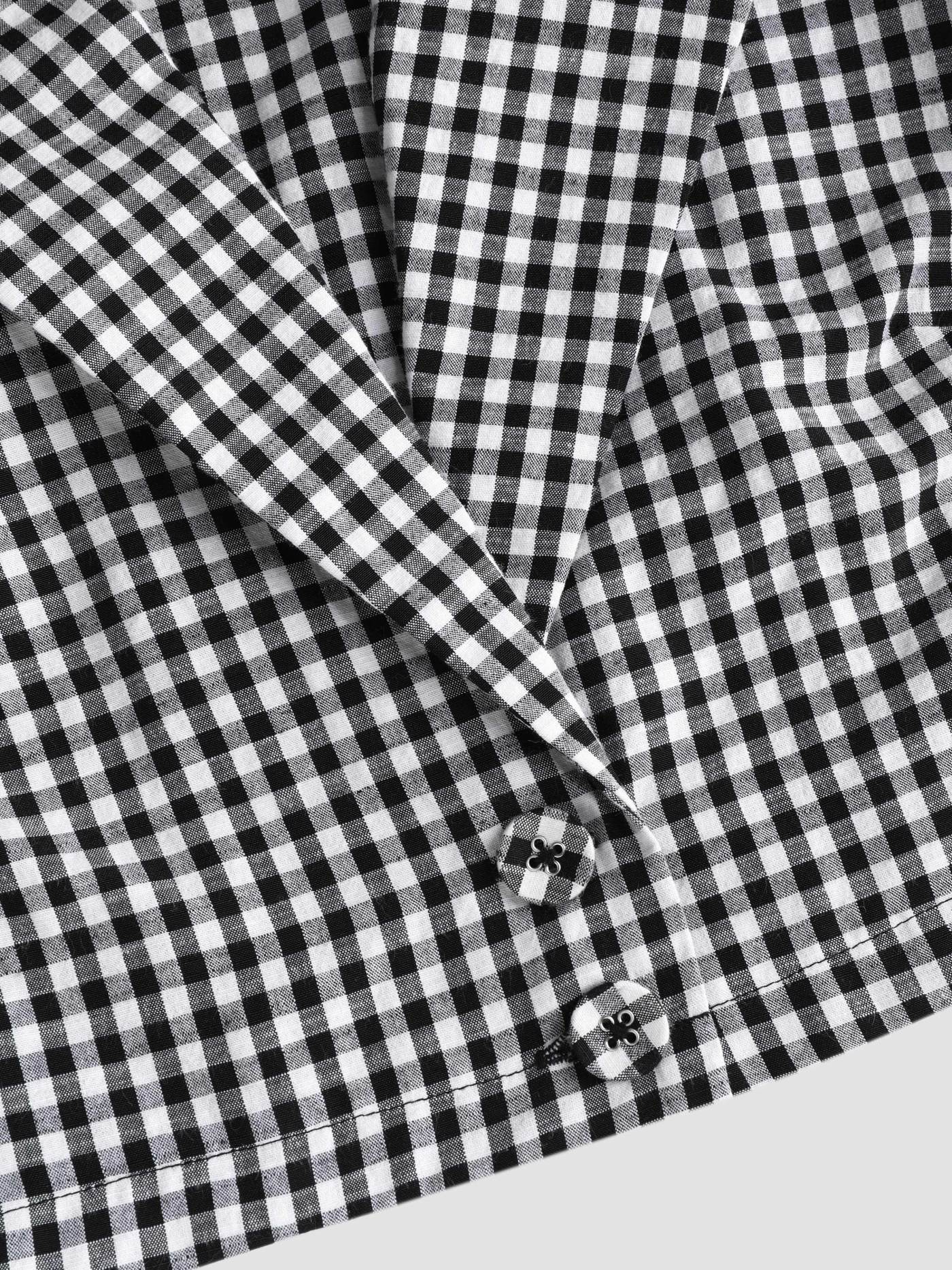 Crop-Top mit Gingham-Kragen