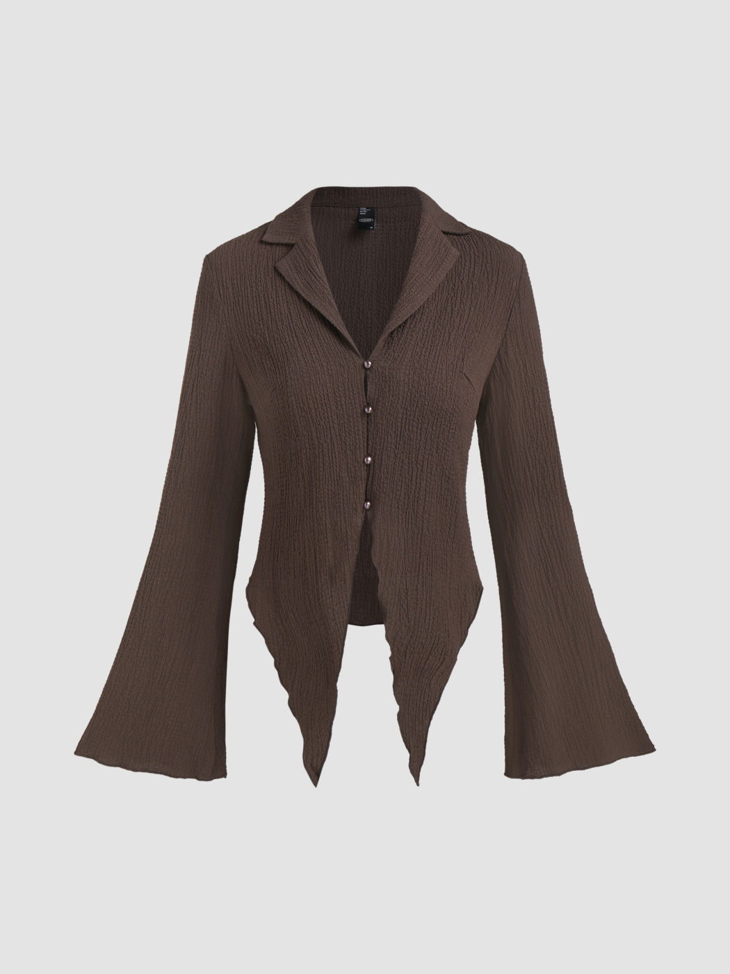 Solid Bluse mit Glockenärmeln