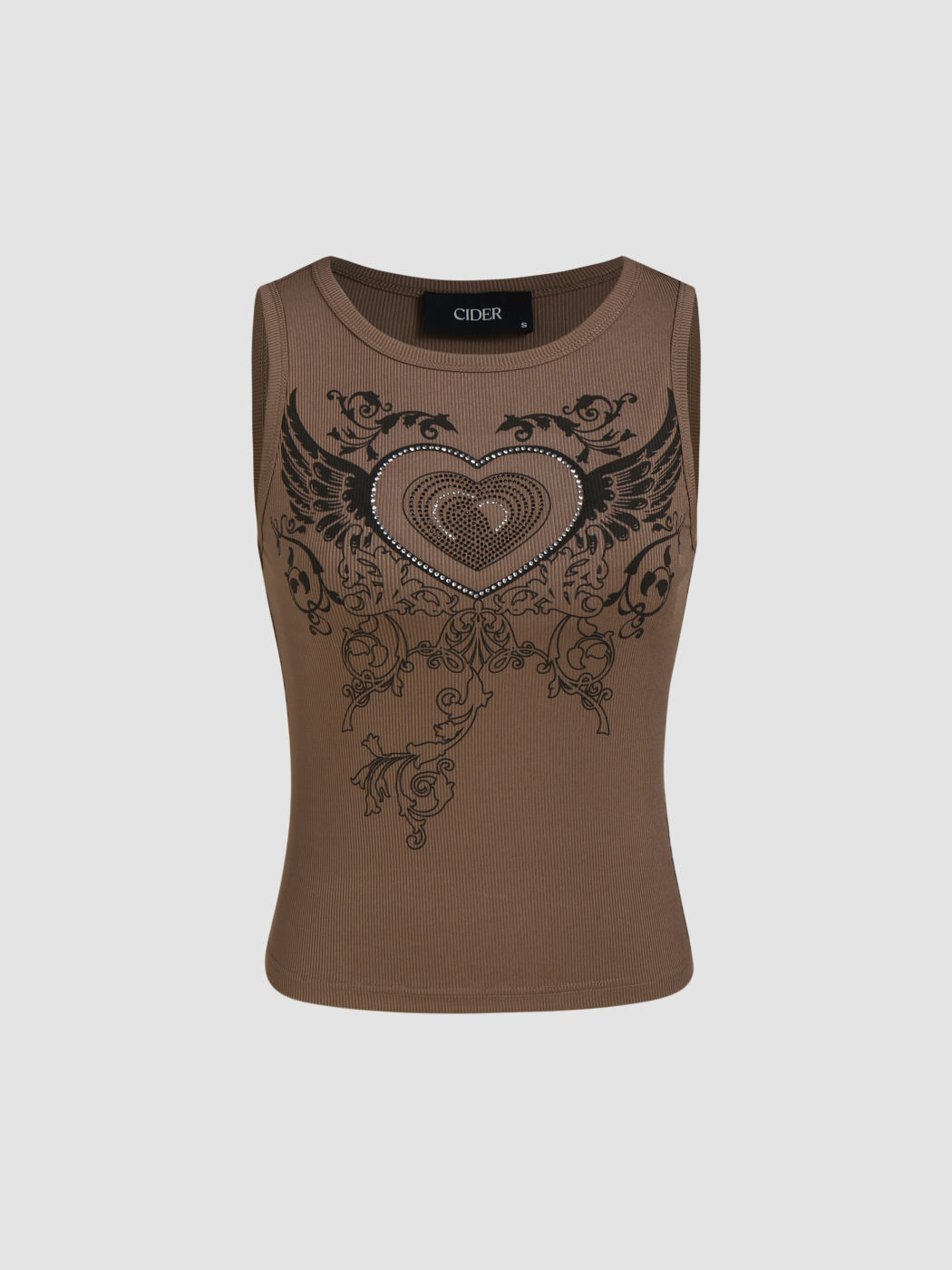 Rippenstrick Herz Tanktop