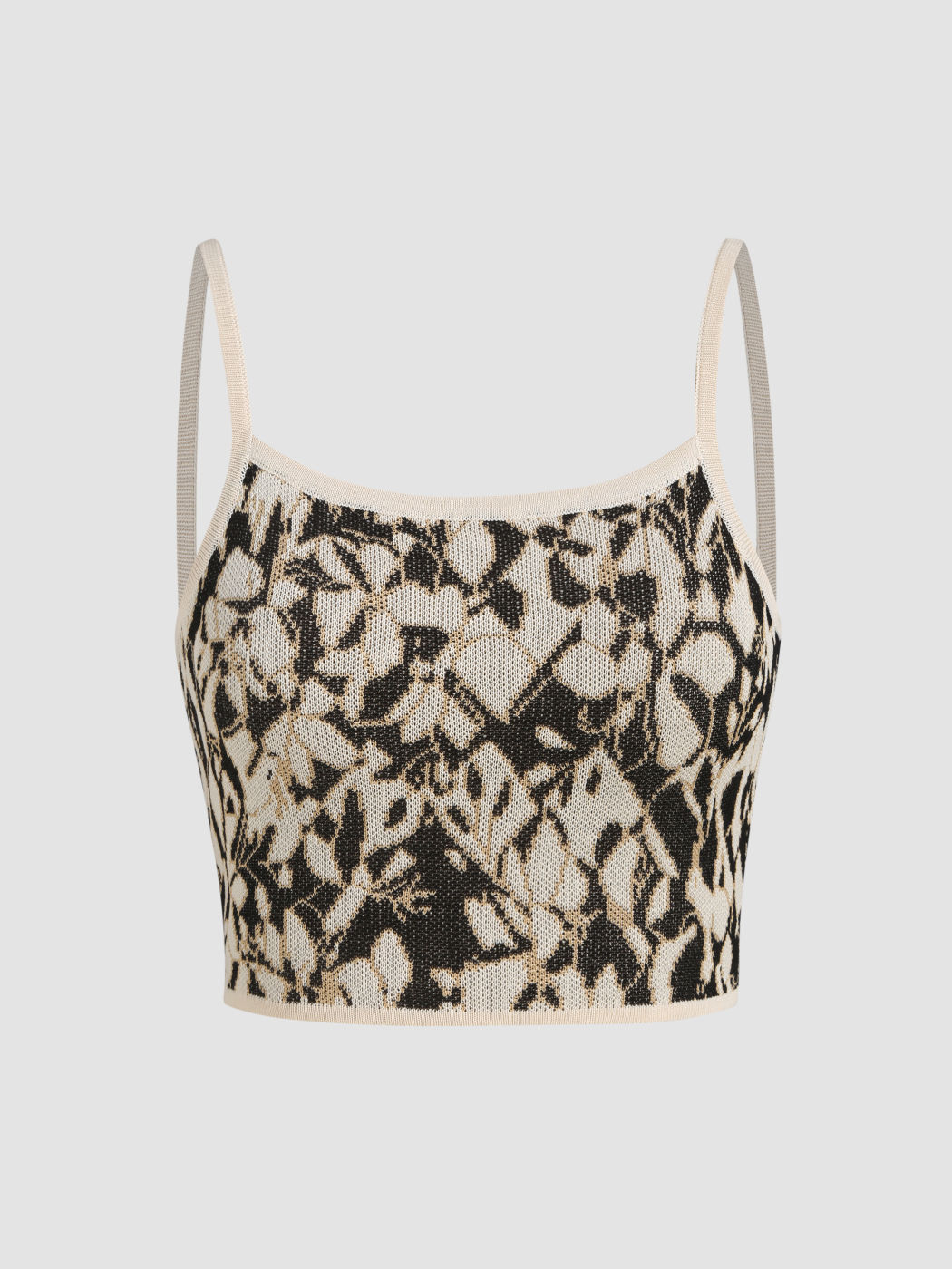 Strick-Tanktop mit Blumenmuster
