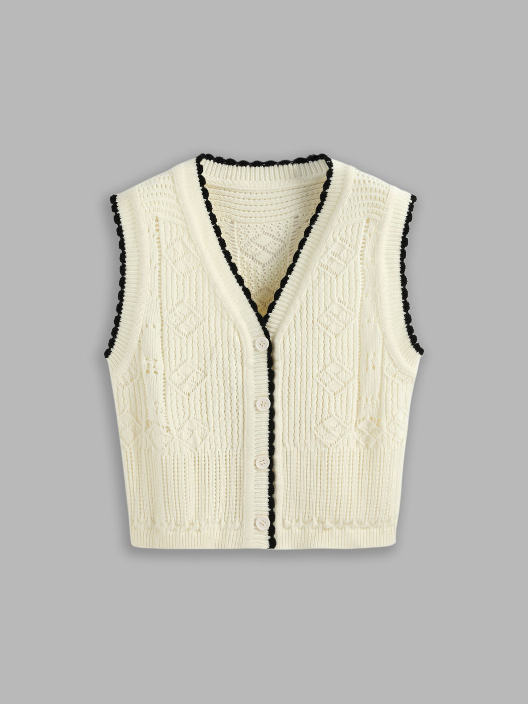 Contrasting Trim Sweater Vest