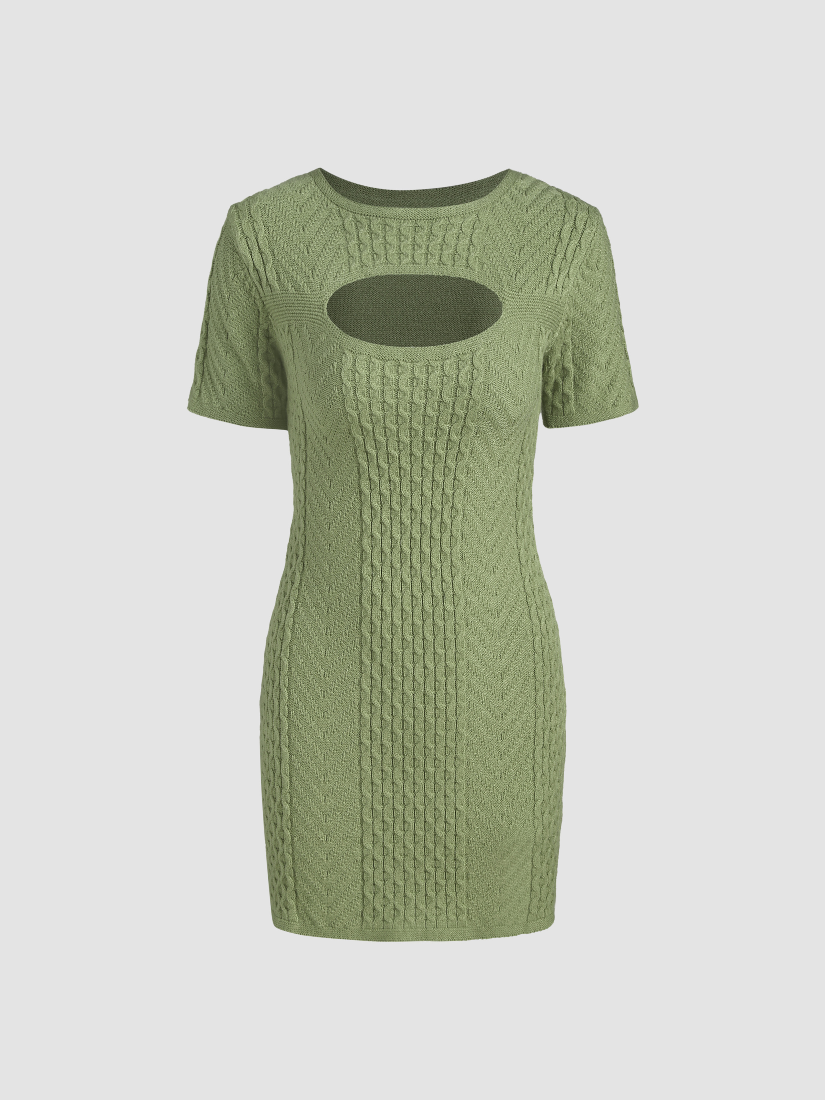 Solid Cut Out Knit Dress Cider