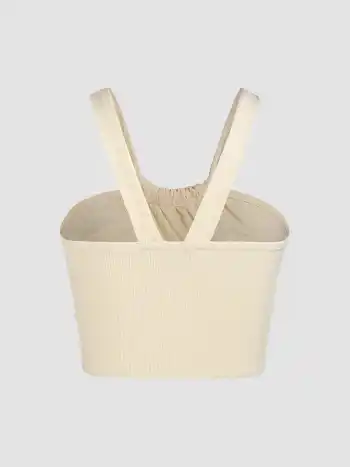 Top corto incrociato a costine