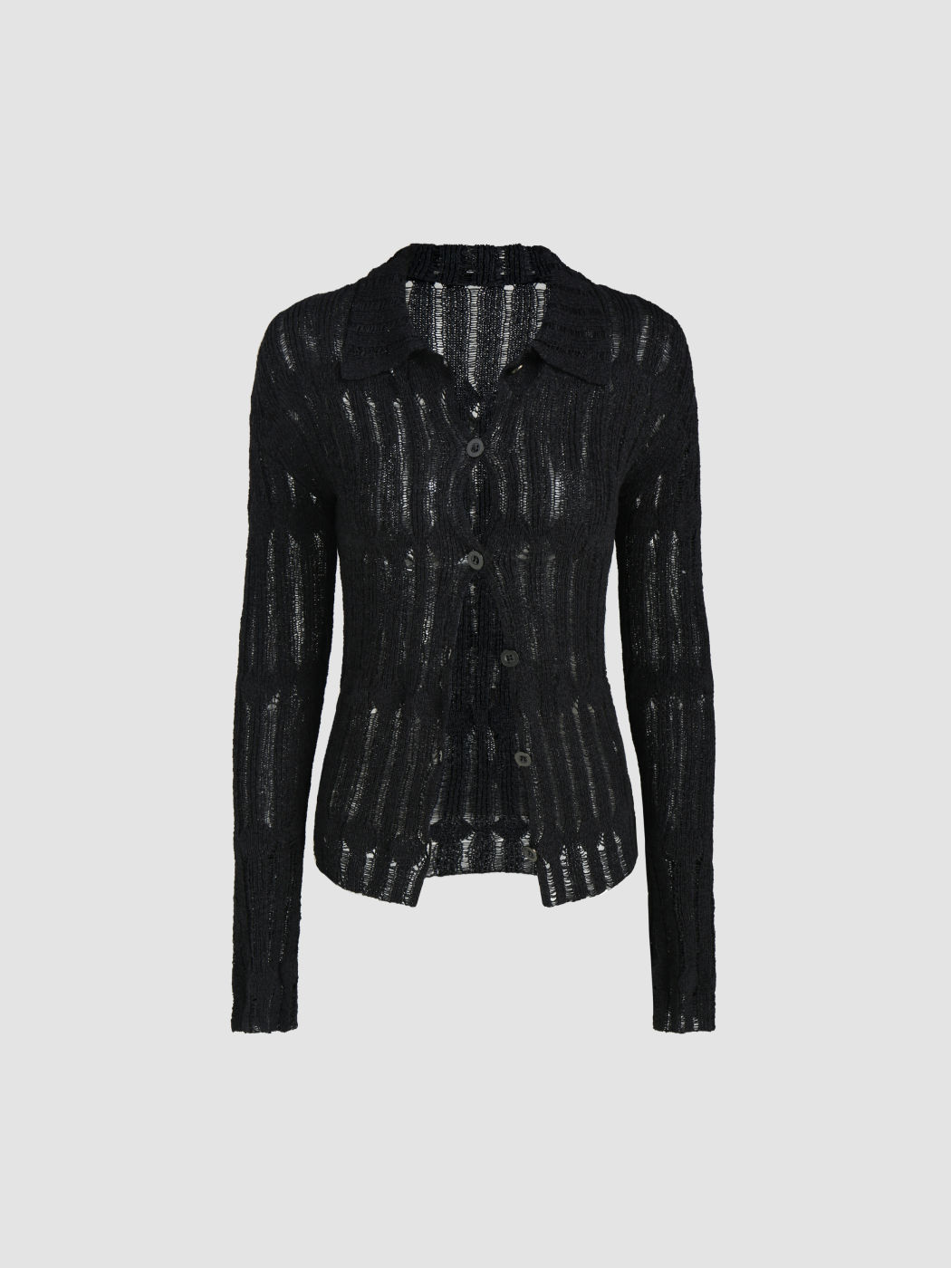 Cardigan mit zerrissenem Strickkragen