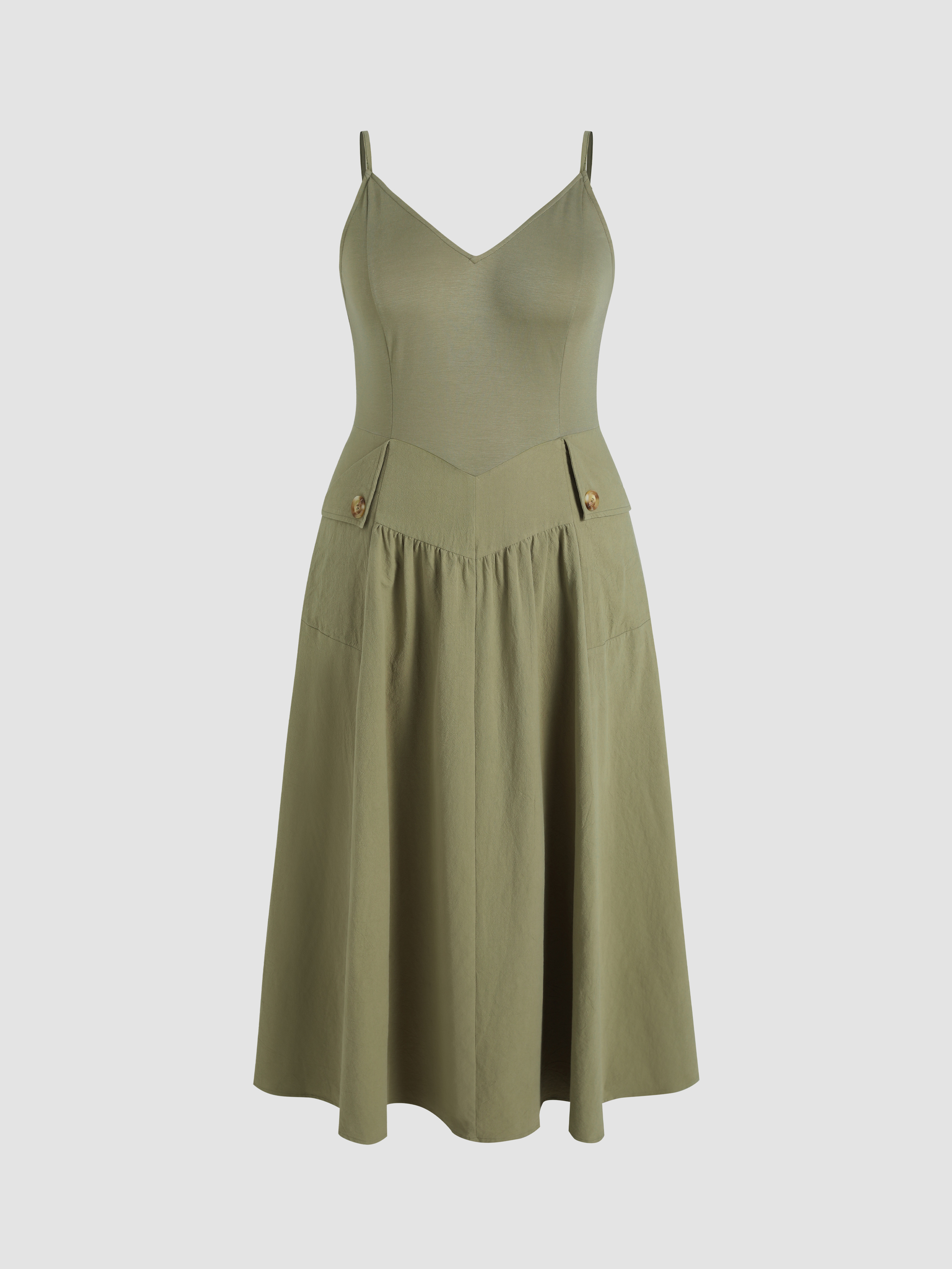 Mother Nature Olive Green Long Dress Curve \u0026 Plus