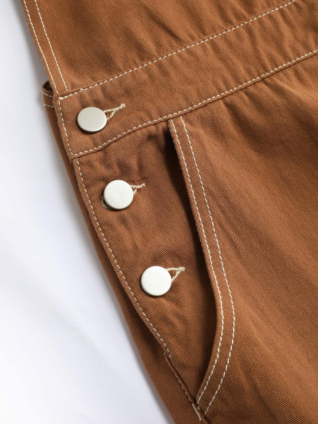 Denim-Overall mit festem Stich