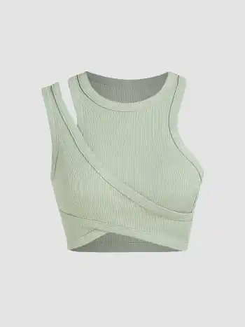 Tank-Crop-Top mit Rippausschnitt