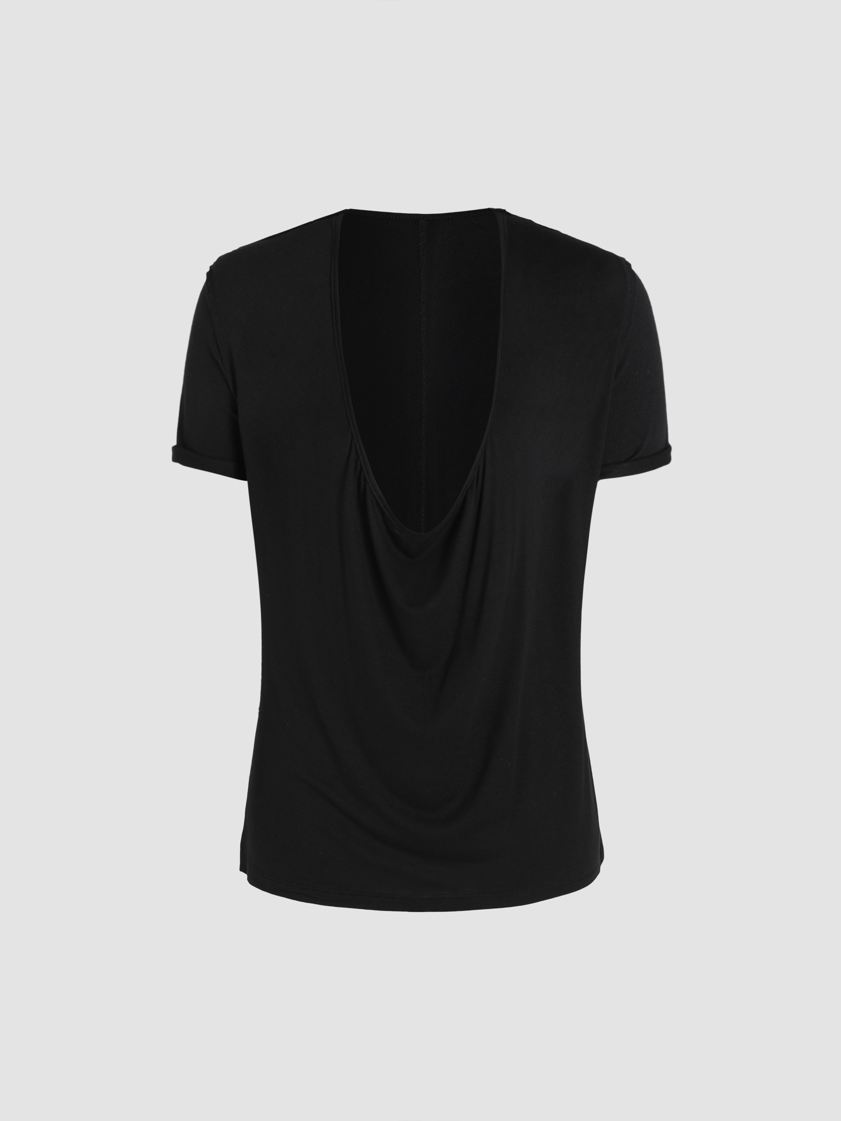 Solid V-neck T-shirt - Cider