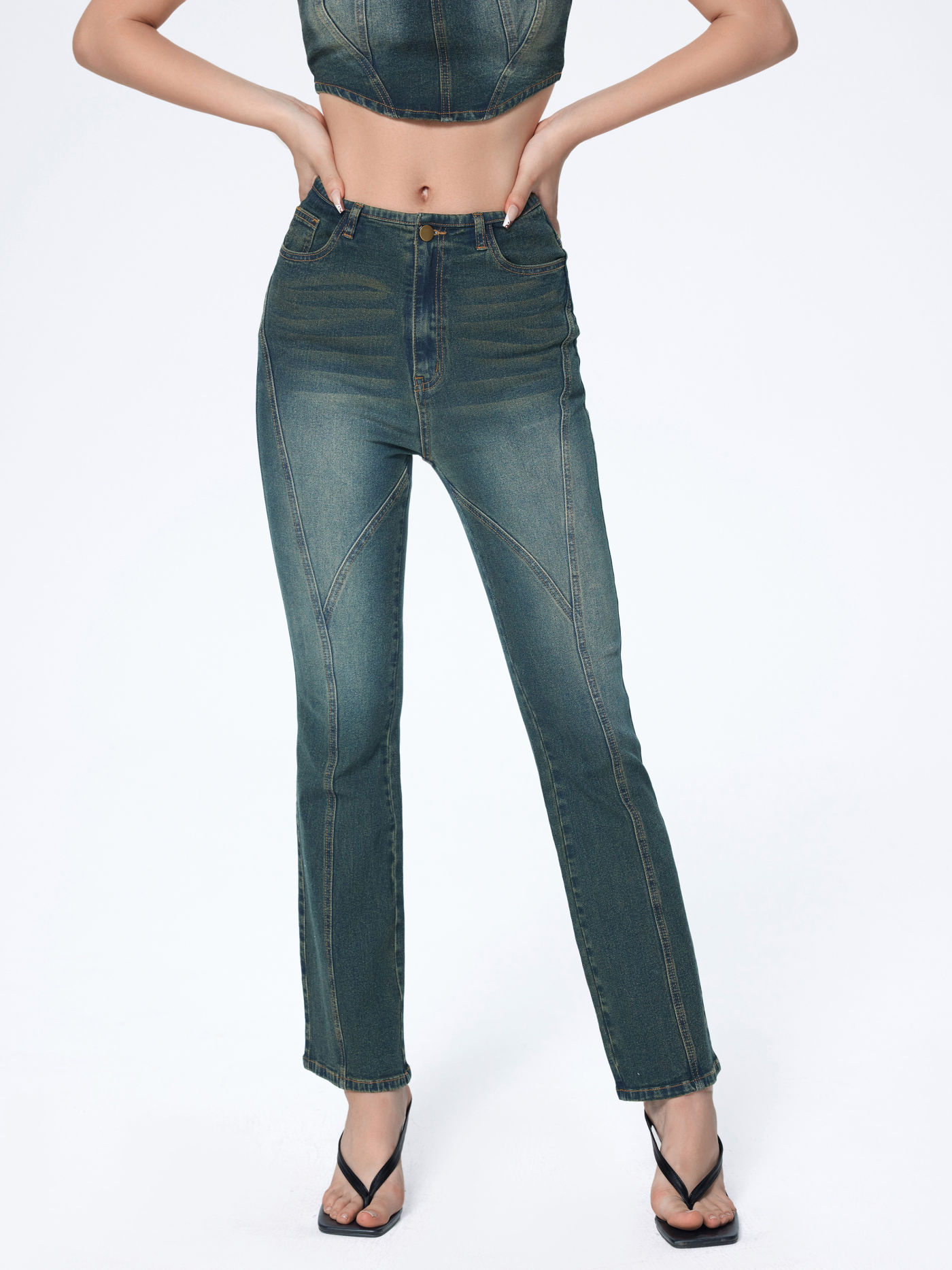 Jeans évasés taille haute
