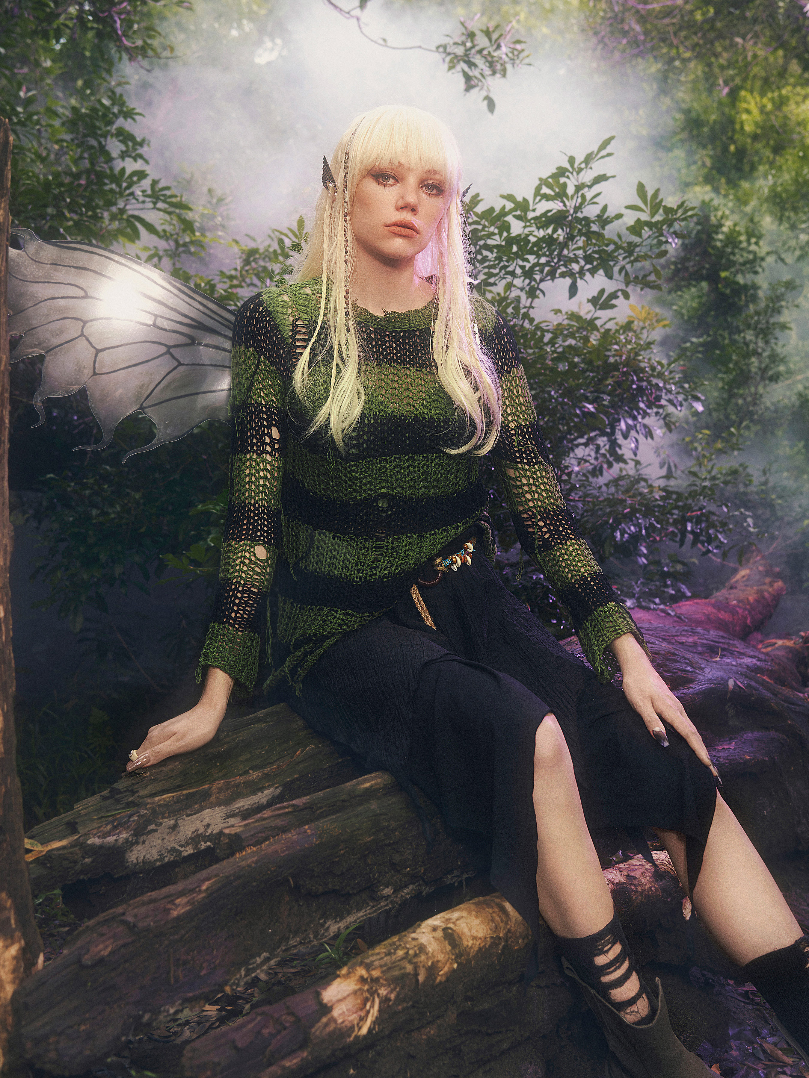 Knit Dark Desire Distressed Long Sleeve Dress For Daily