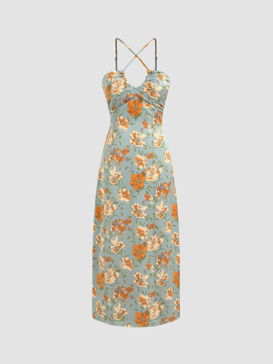  Italienisches Sommer Halter Maxikleid