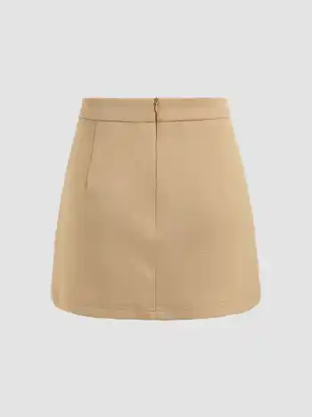 Solid Slit Classic Skort